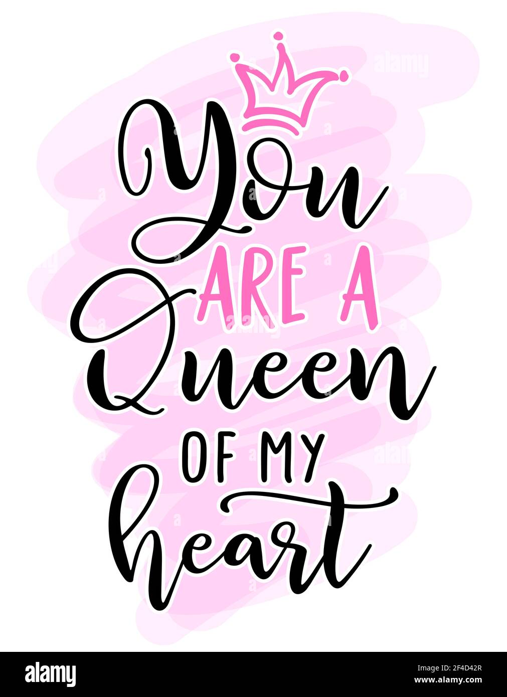 My queen calligraphy design Royalty Free Vector Image