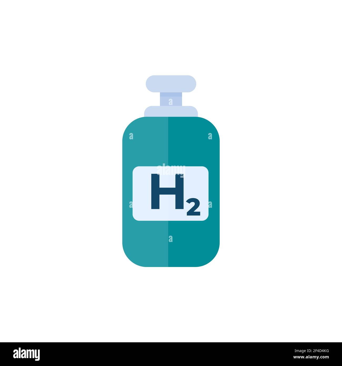 hydrogen tank icon on white, flat vector Stock Vector