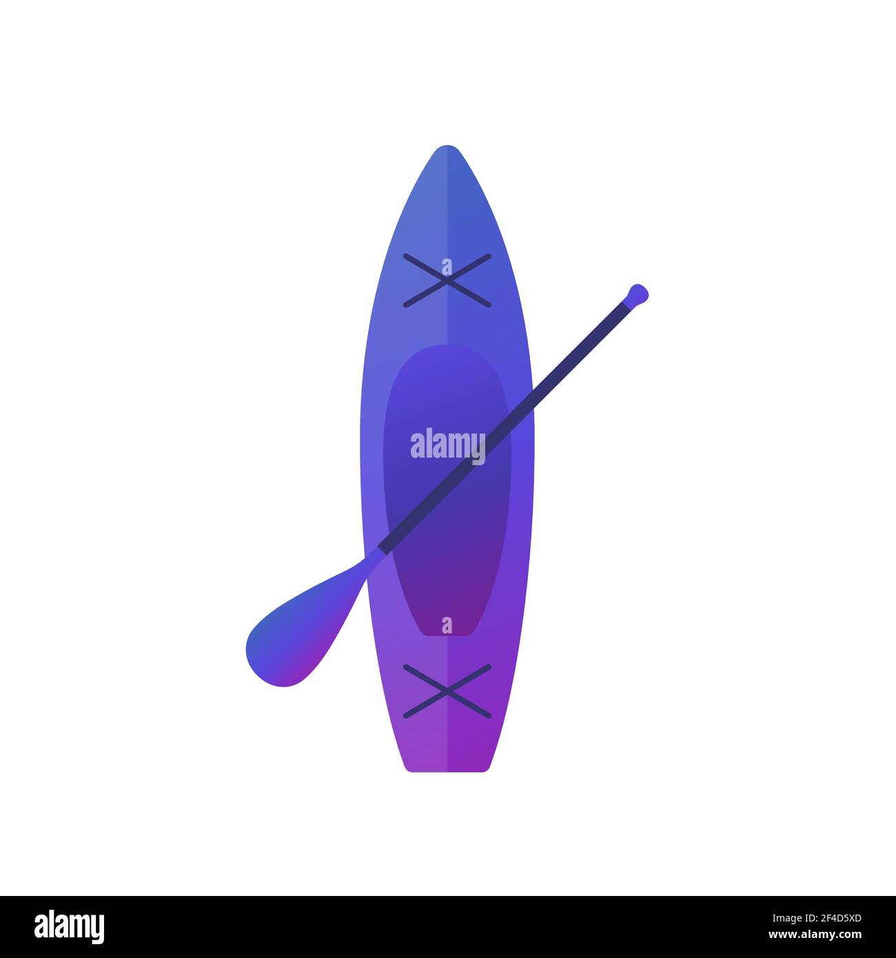 SUP board and paddle on white, vector Stock Vector