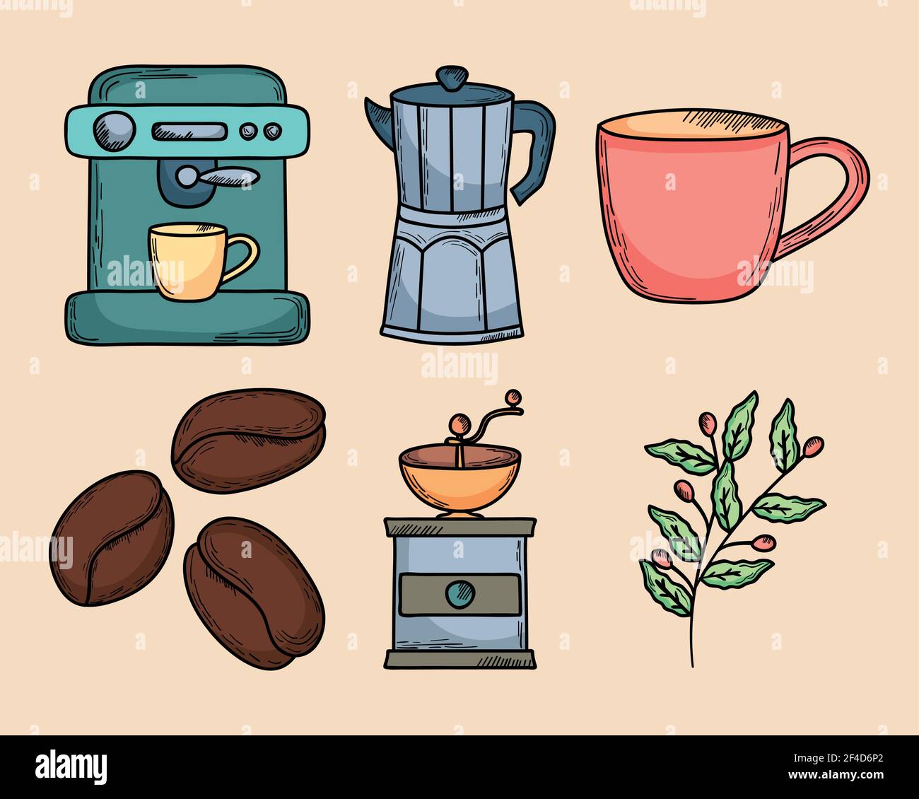 coffee makers and icons set Stock Vector Image & Art - Alamy