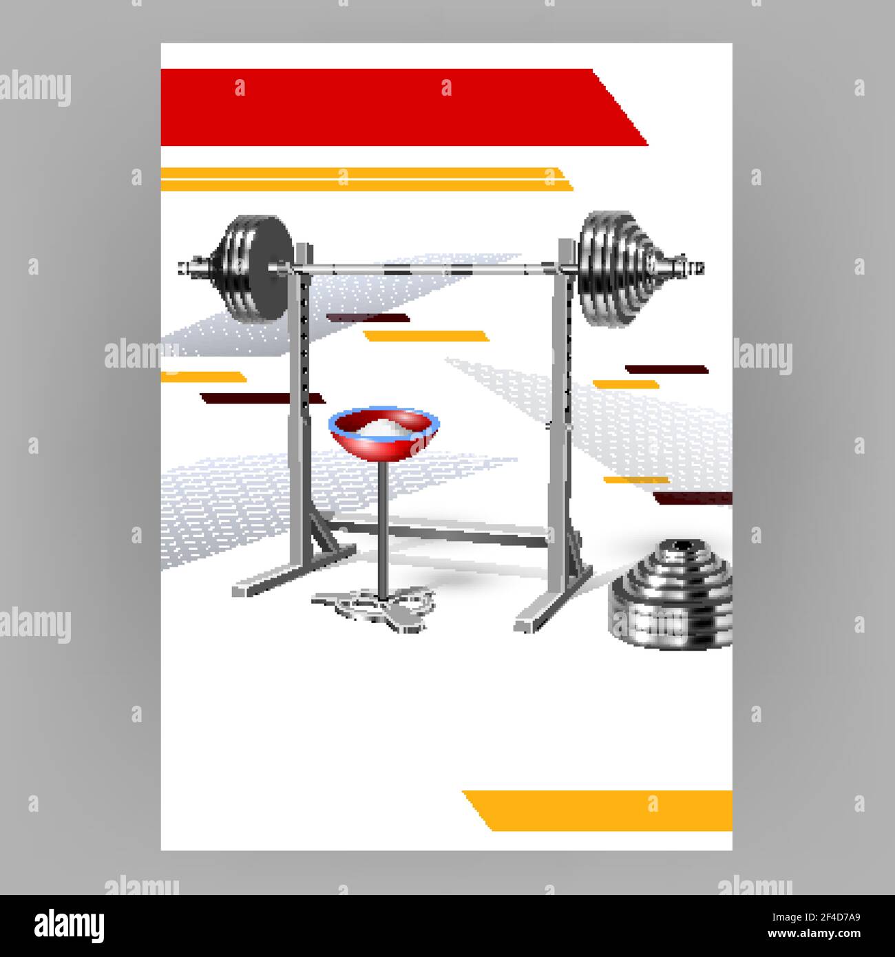Fitness Gym Equipment Advertising Poster Vector Illustration Stock