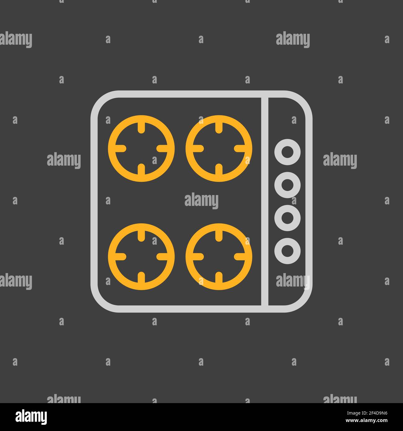 Cook top cooking panel, surface. Induction stove hob. Graph symbol for cooking web site design, logo, app, UI Stock Vector