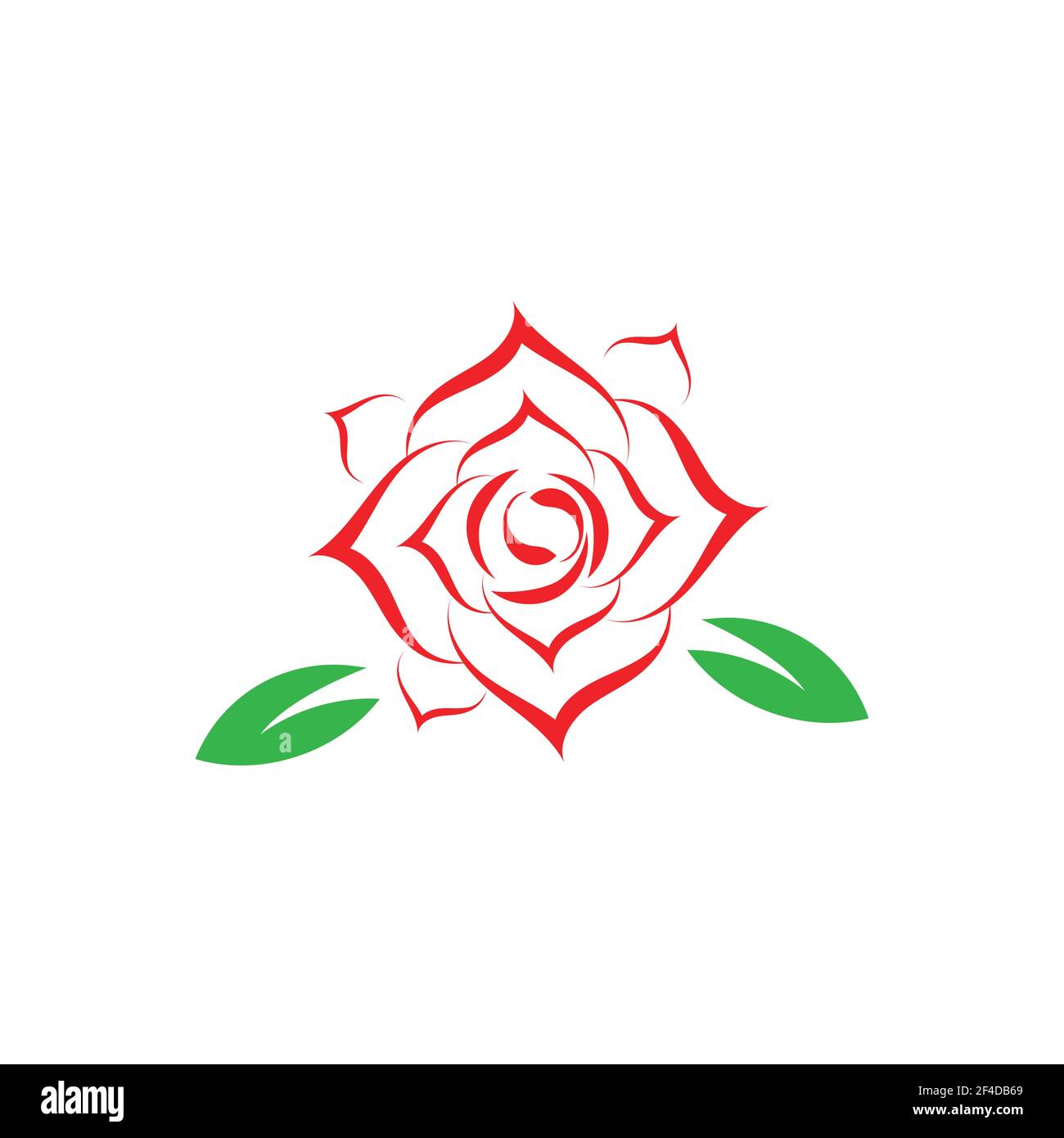 Beautiful Contour Logo with Rose Flower for Boutique or Beauty Salon or Flowers Company Rose