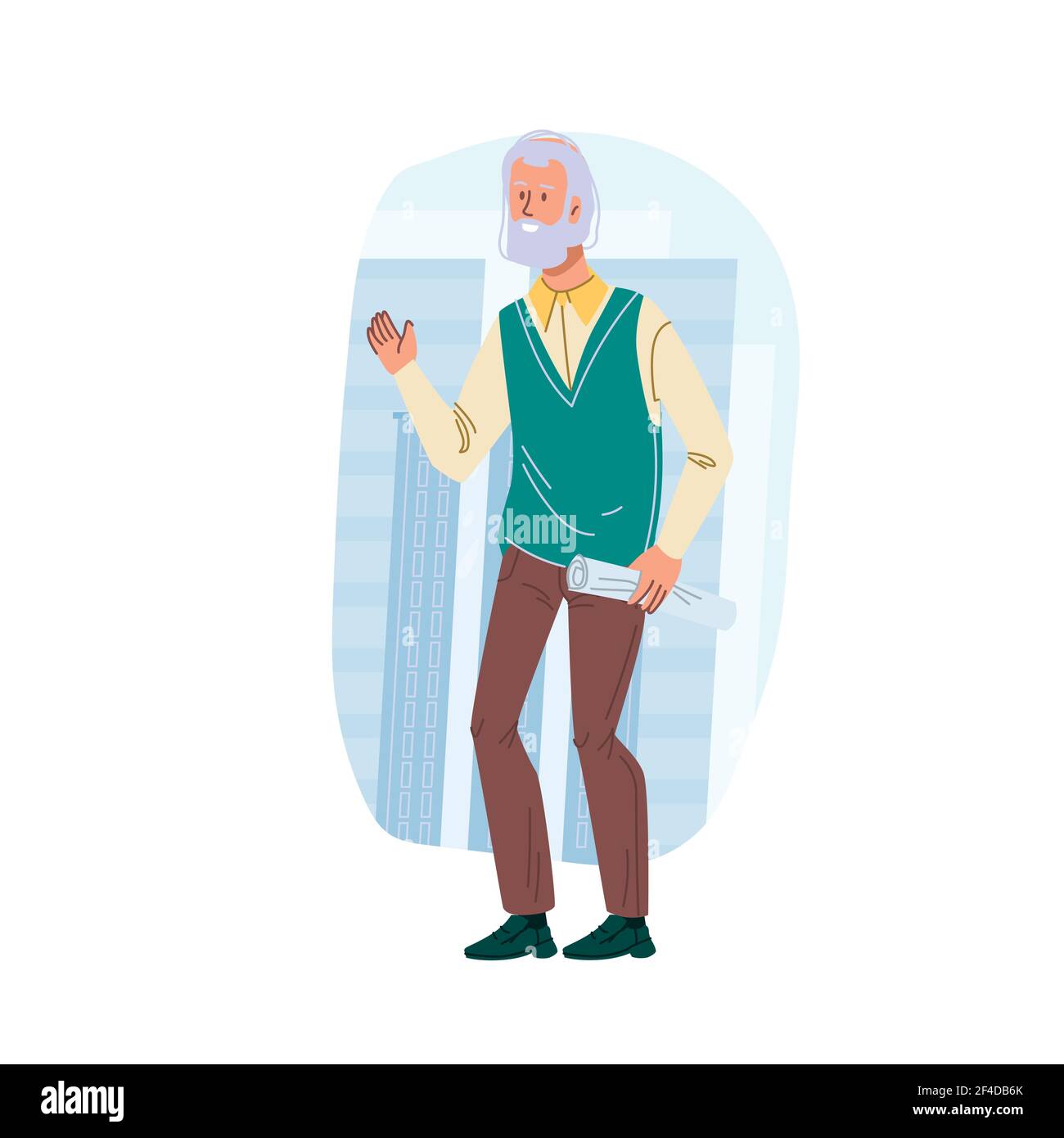 Flat cartoon woman character stands on floral background,vector