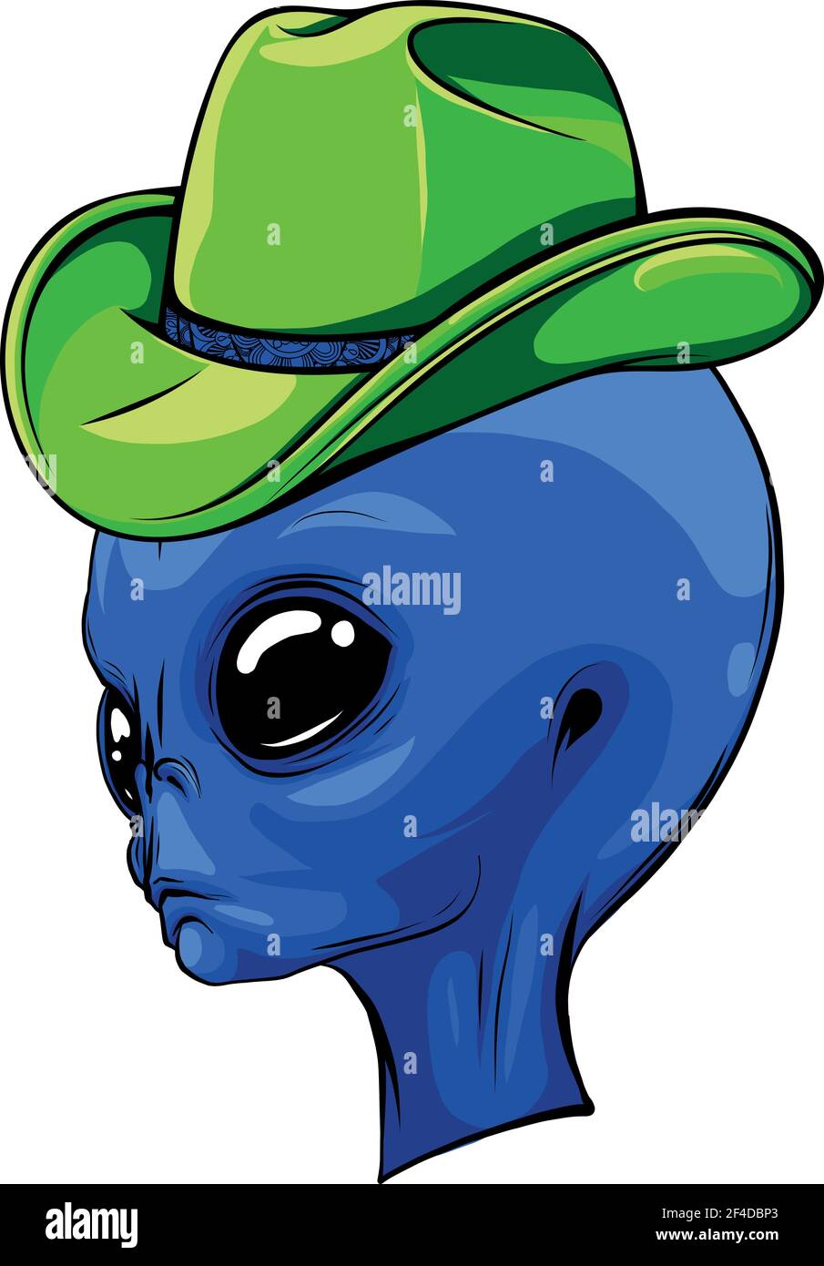 alien head with hat vector illustration design Stock Vector