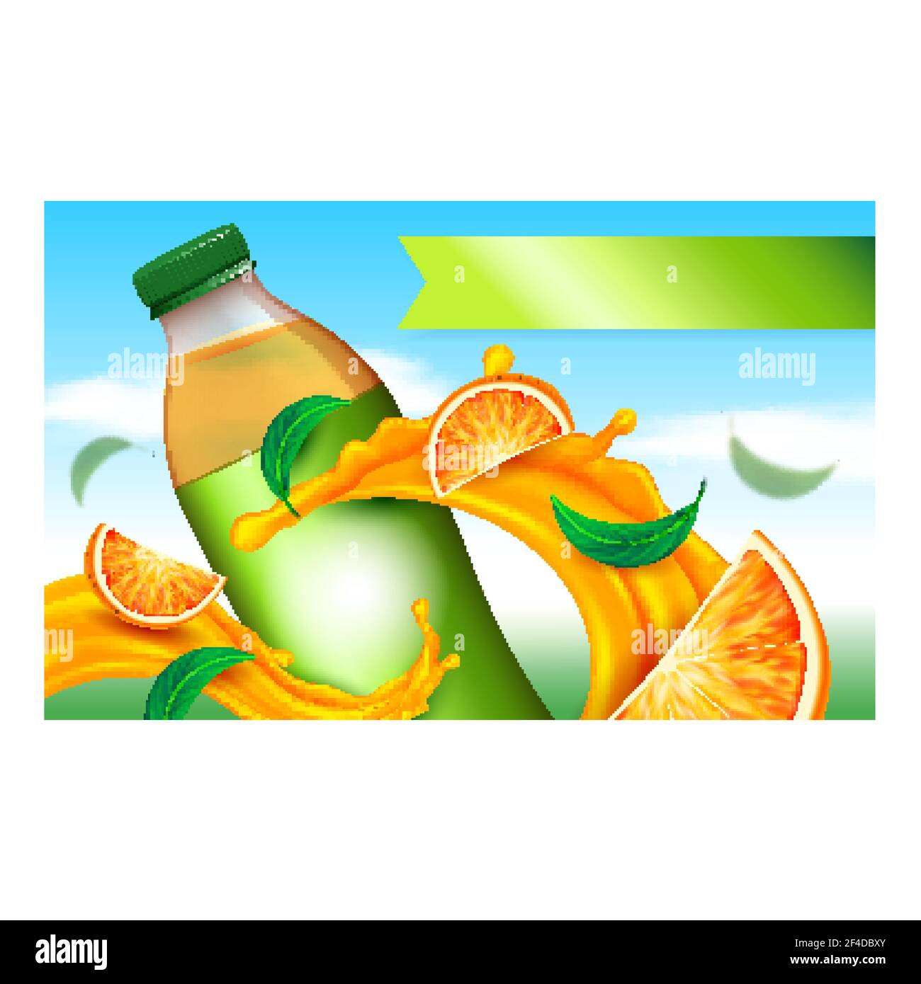 Orange Iced Tea Creative Promotional Poster Vector Stock Vector