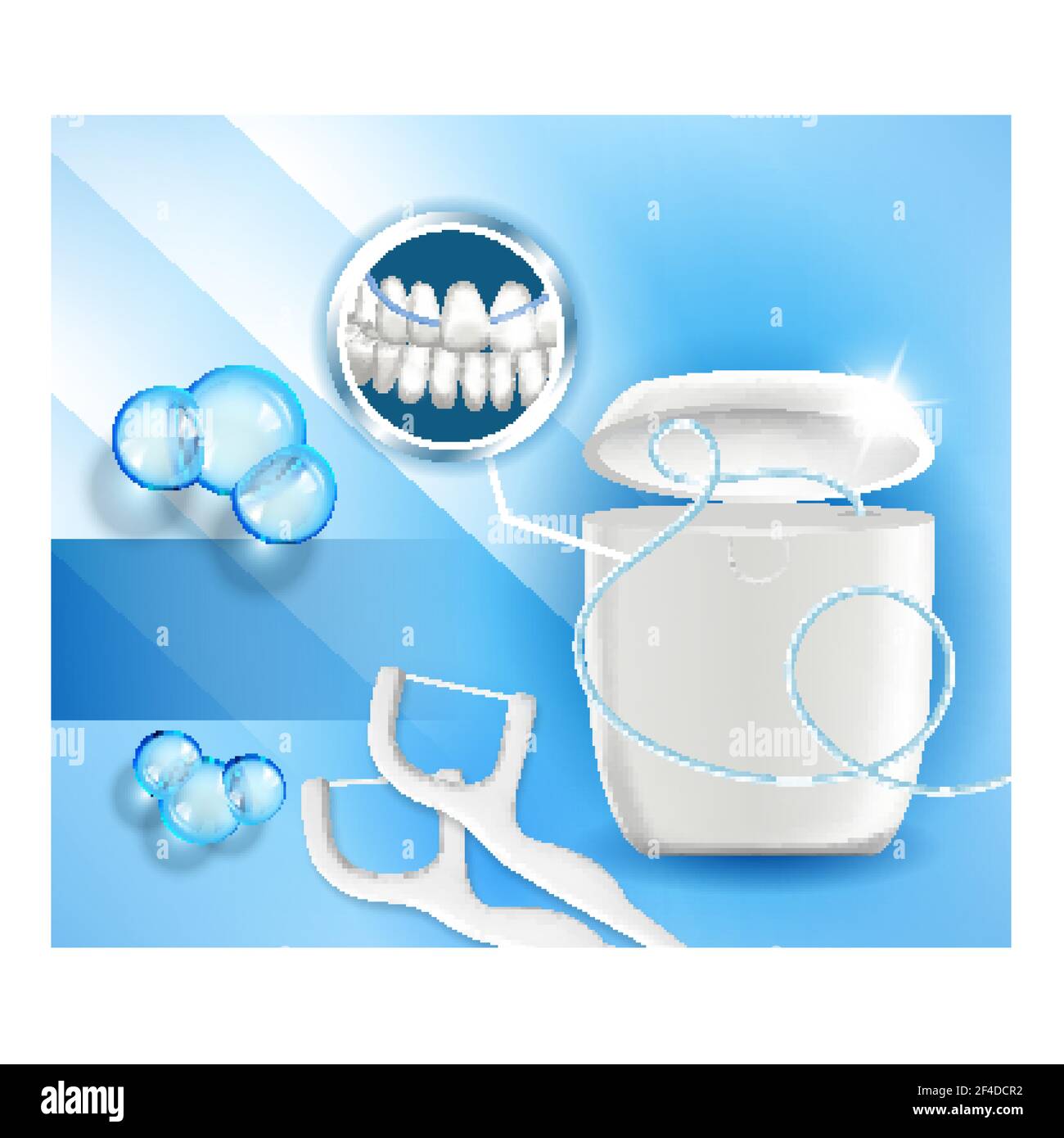 Dental Floss Oral Hygiene Product Banner Vector Stock Vector Image ...
