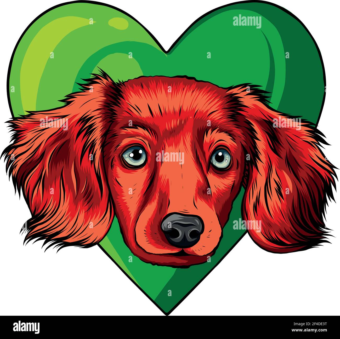 puppy head dog in heart vector illustration Stock Vector Image & Art ...