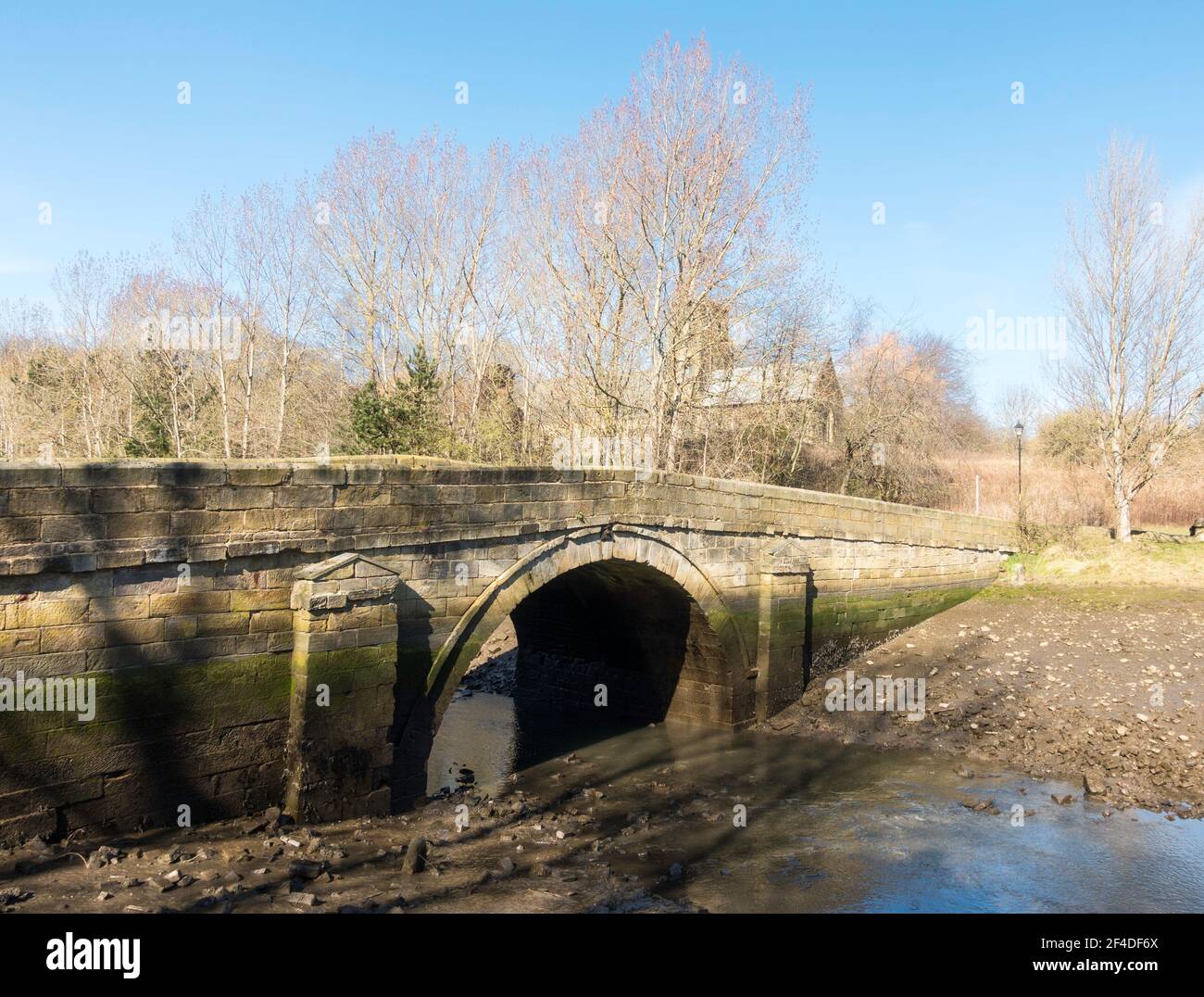 The Jarrow Bridge or Don Bridge an 18th century stone arch bridge, a ...