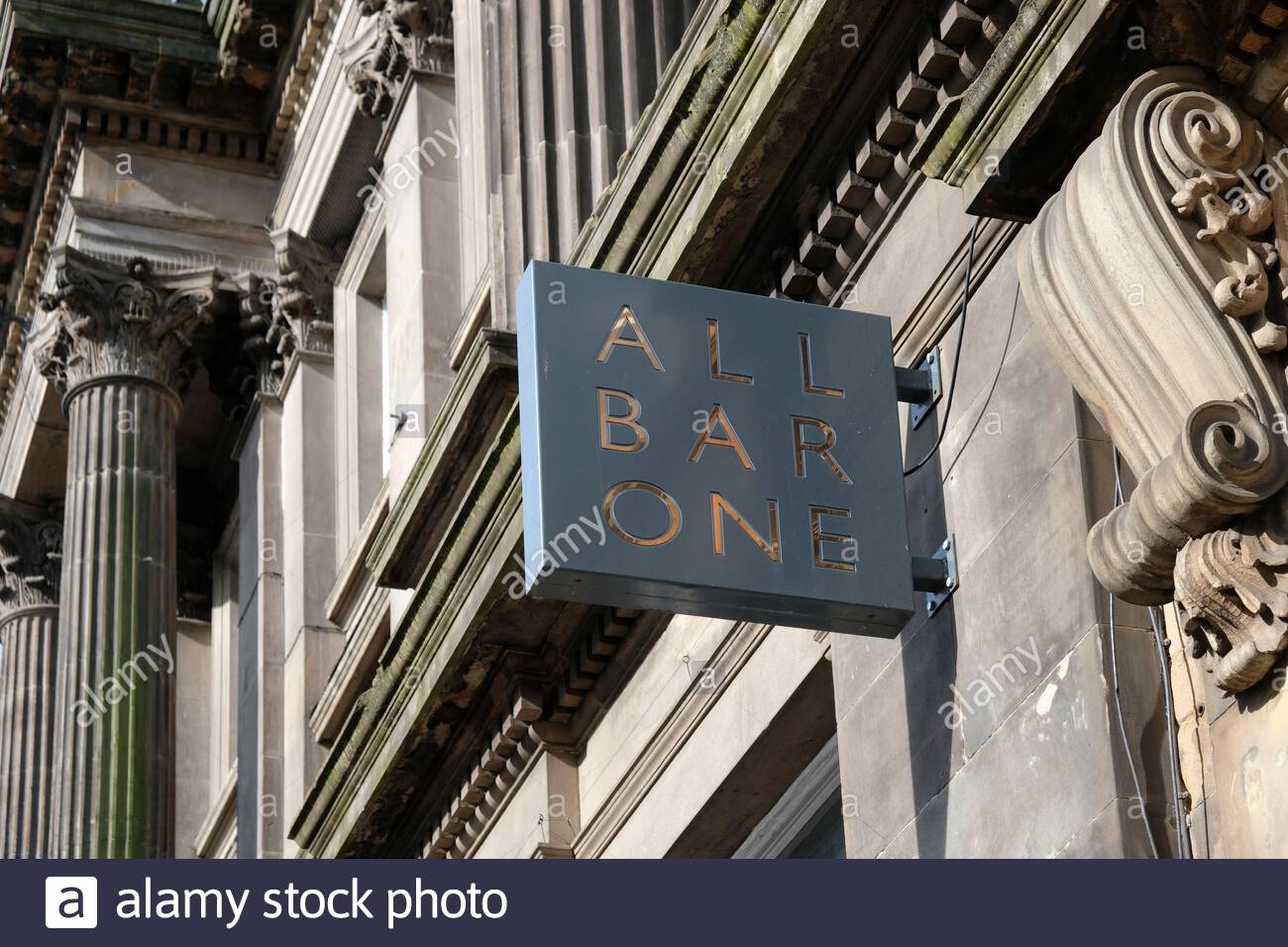 All Bar One sign, Street, Edinburgh, Scotland Stock Photo Alamy