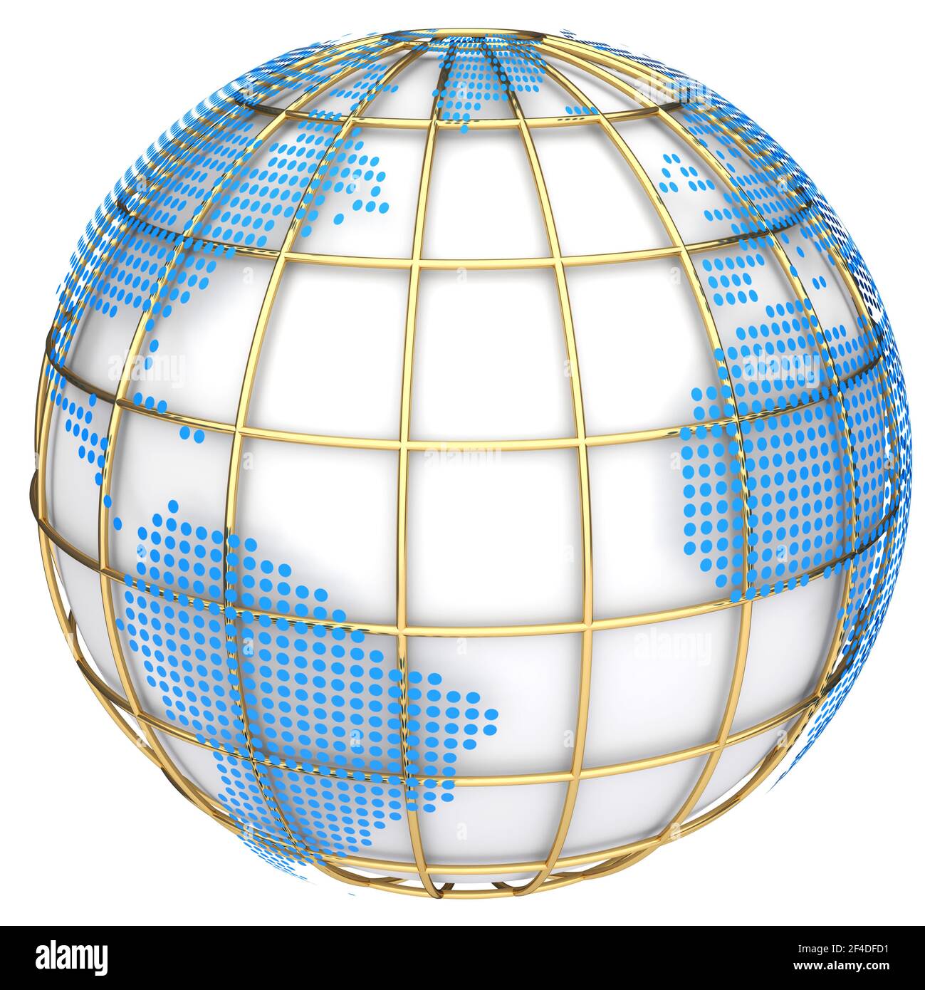 Earth map globe 3d dotted model. Side of America and Africa. 3d illustration Stock Photo