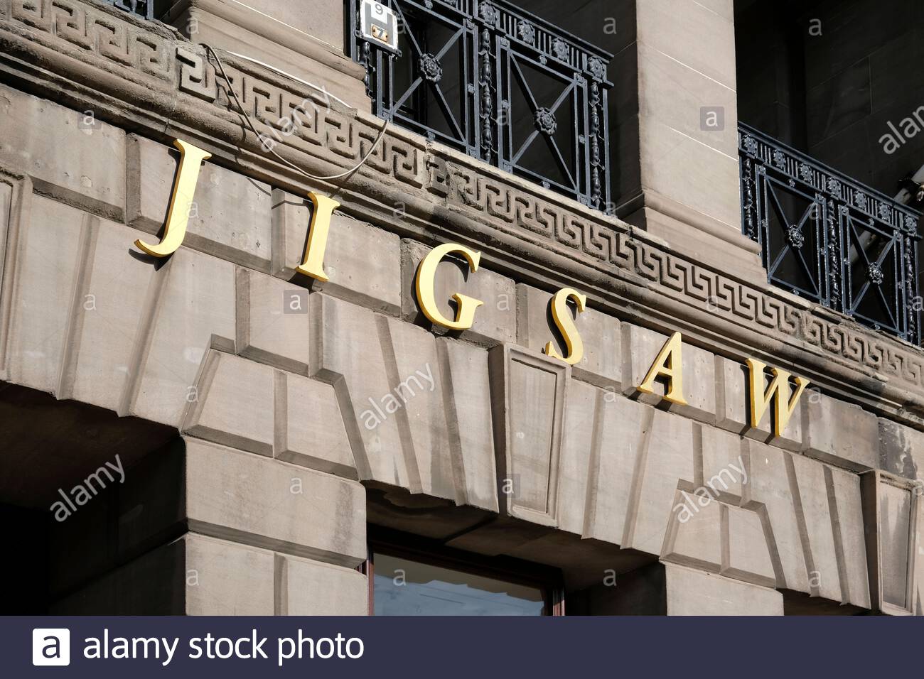Jigsaw shop sign, retailer of clothing for men, women and children, plus homewares, George Street, Edinburgh Scotland Stock Photo