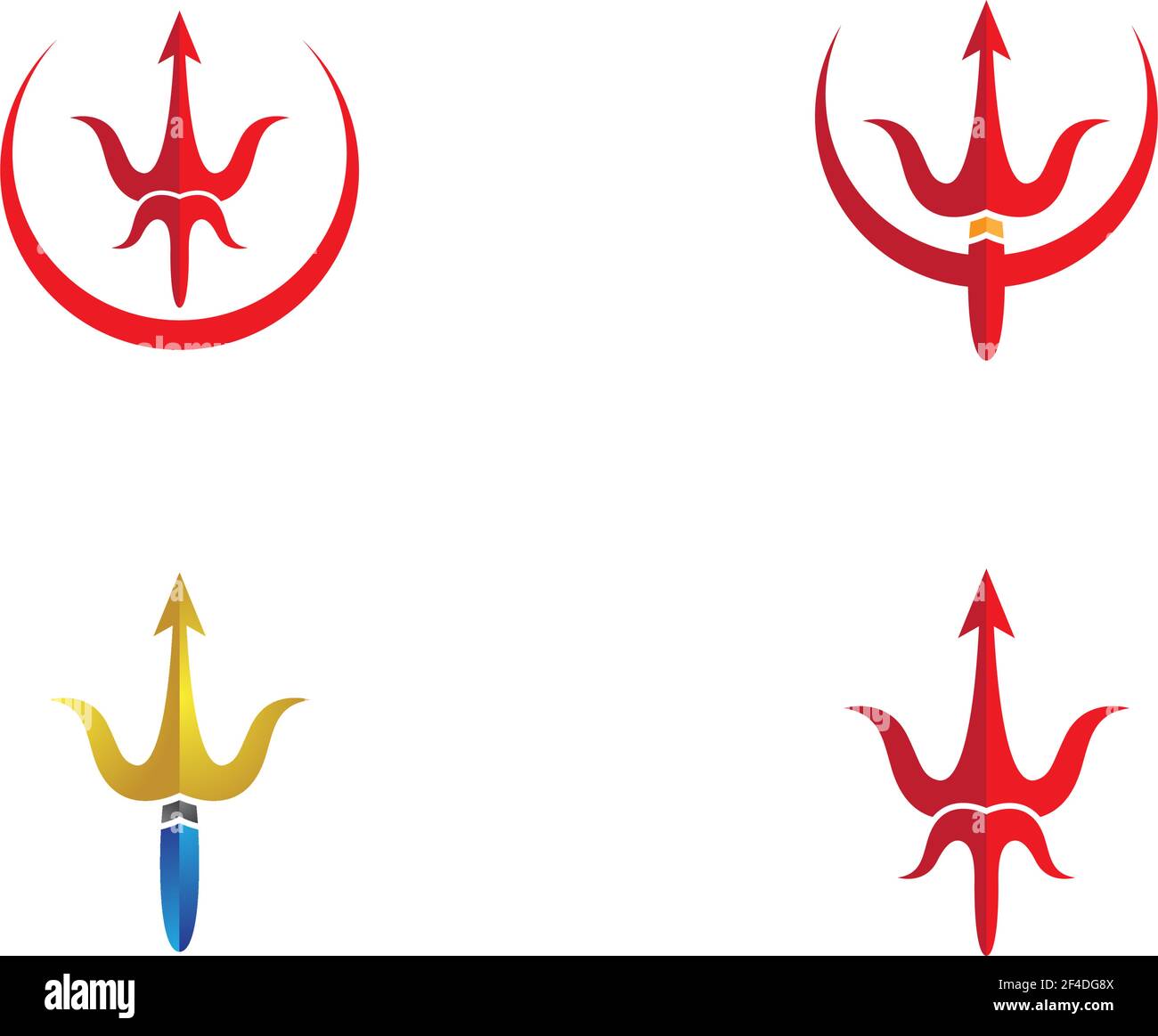 Trident logo template vector icon illustration design Stock Vector