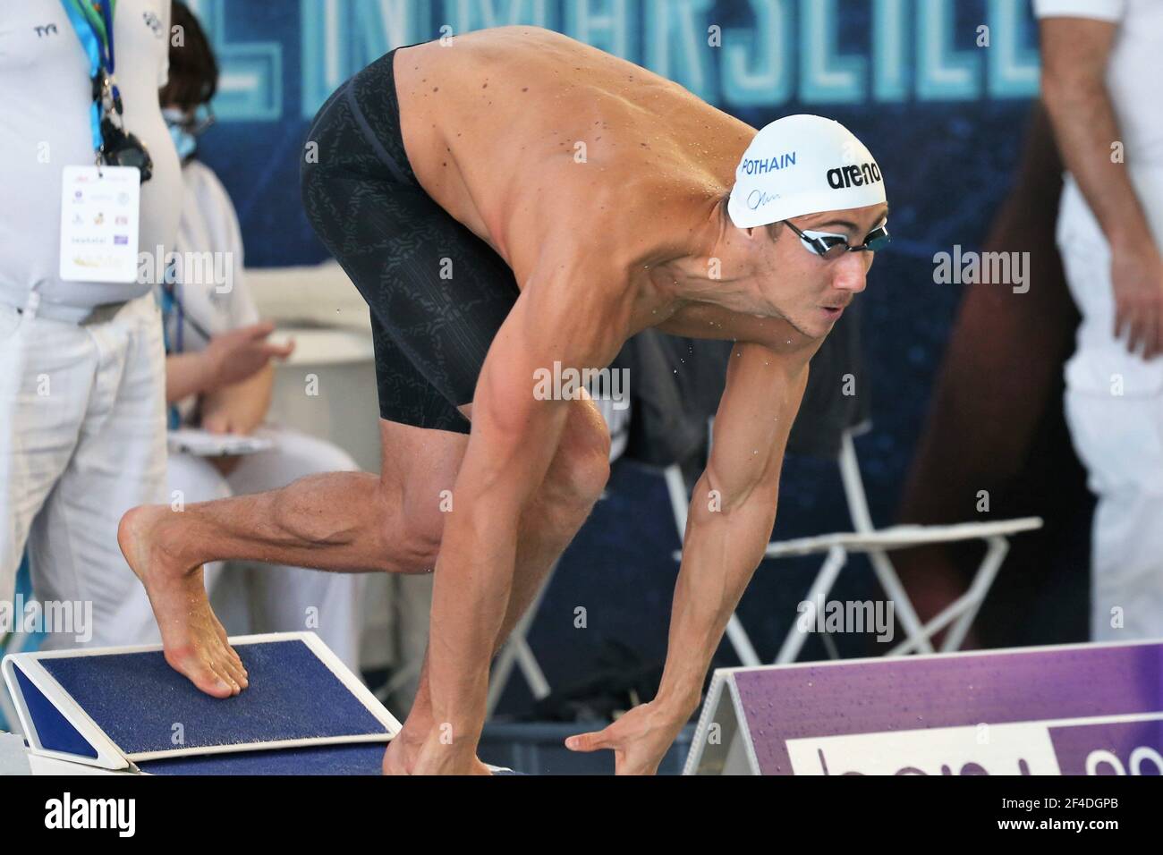 Jordan Pothain of Olympic Nice Natation, Series 200 m freestyle Men during  the FFN Golden Tour Camille Muffat 2021, Swimming Olympic and European  selections on March 20, 2021 at Cercle des Nageurs