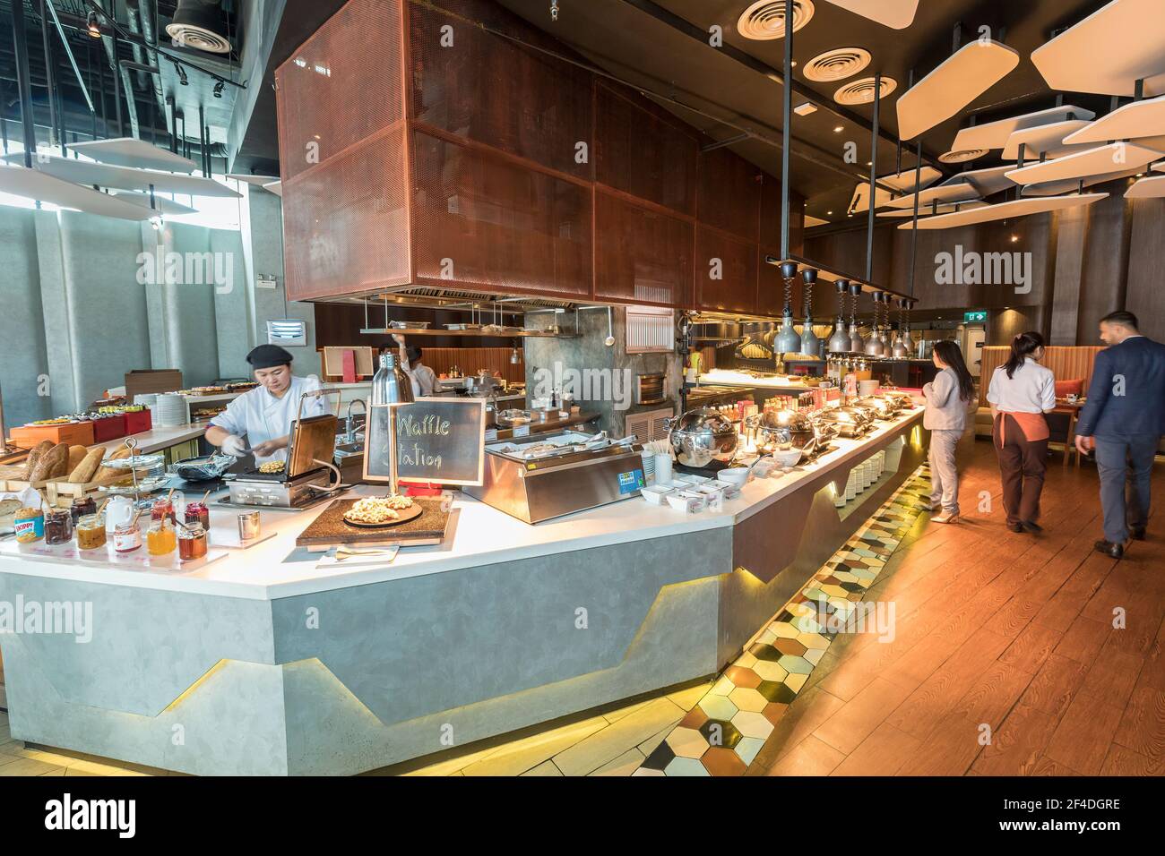 Hotel breakfast buffet, Bangkok, Thailand Stock Photo
