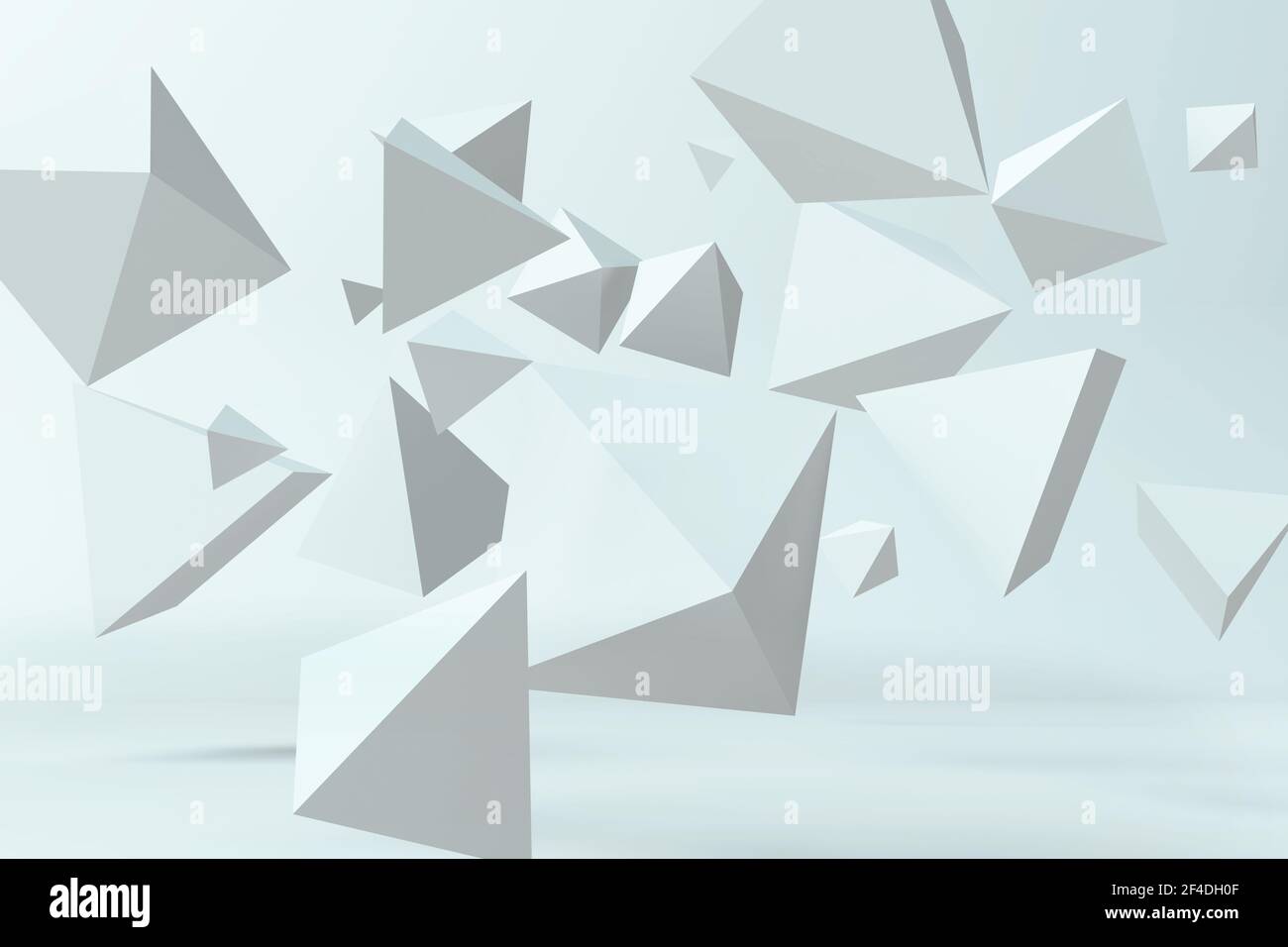 Abstract pyramid on a blue background. 3d illustration Stock Photo