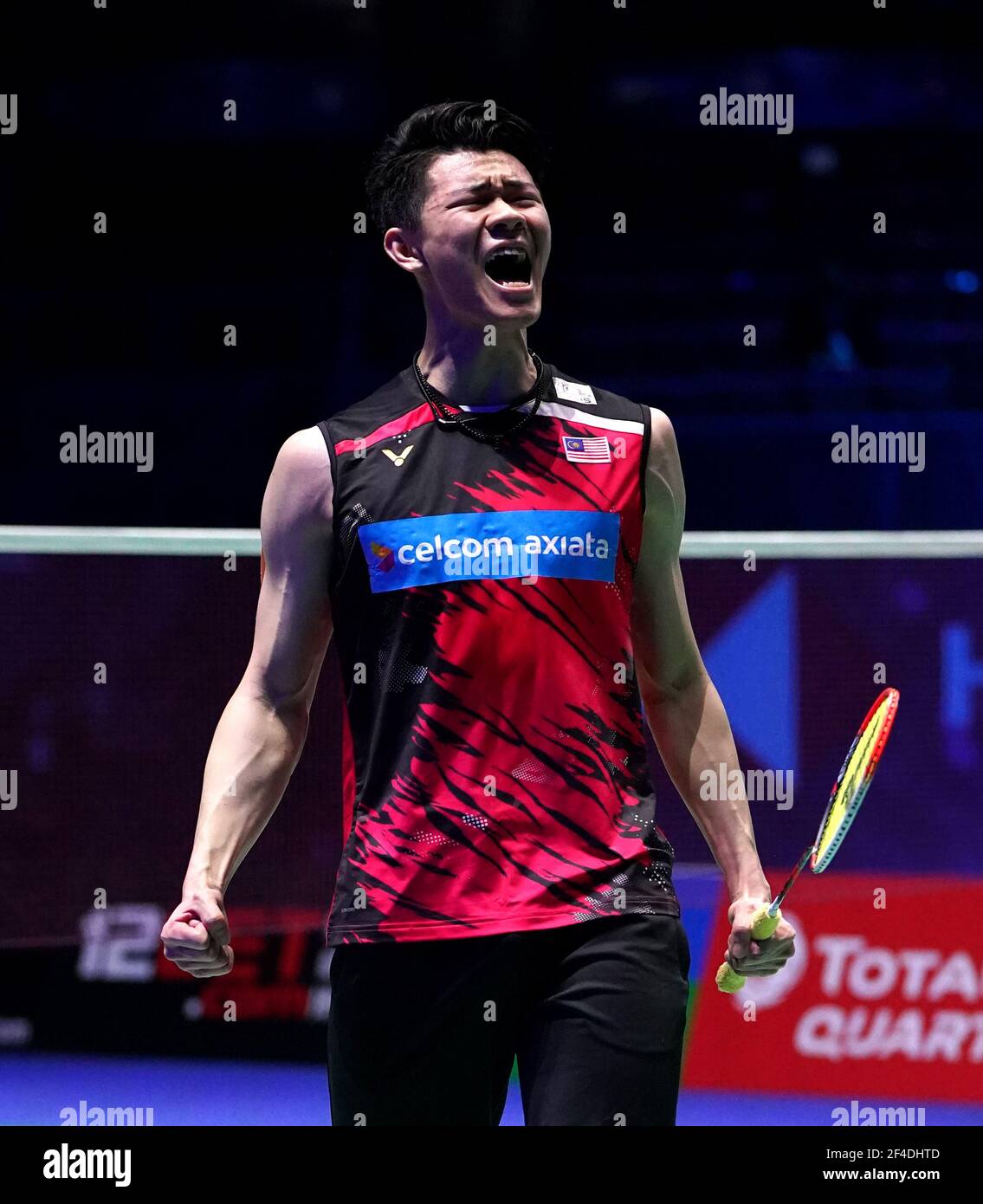 Malaysias Lee Zii Jia in action during his match against Netherlands Mark Carljouw on day four of the YONEX All England Open Badminton Championships at Utilita Arena Birmingham