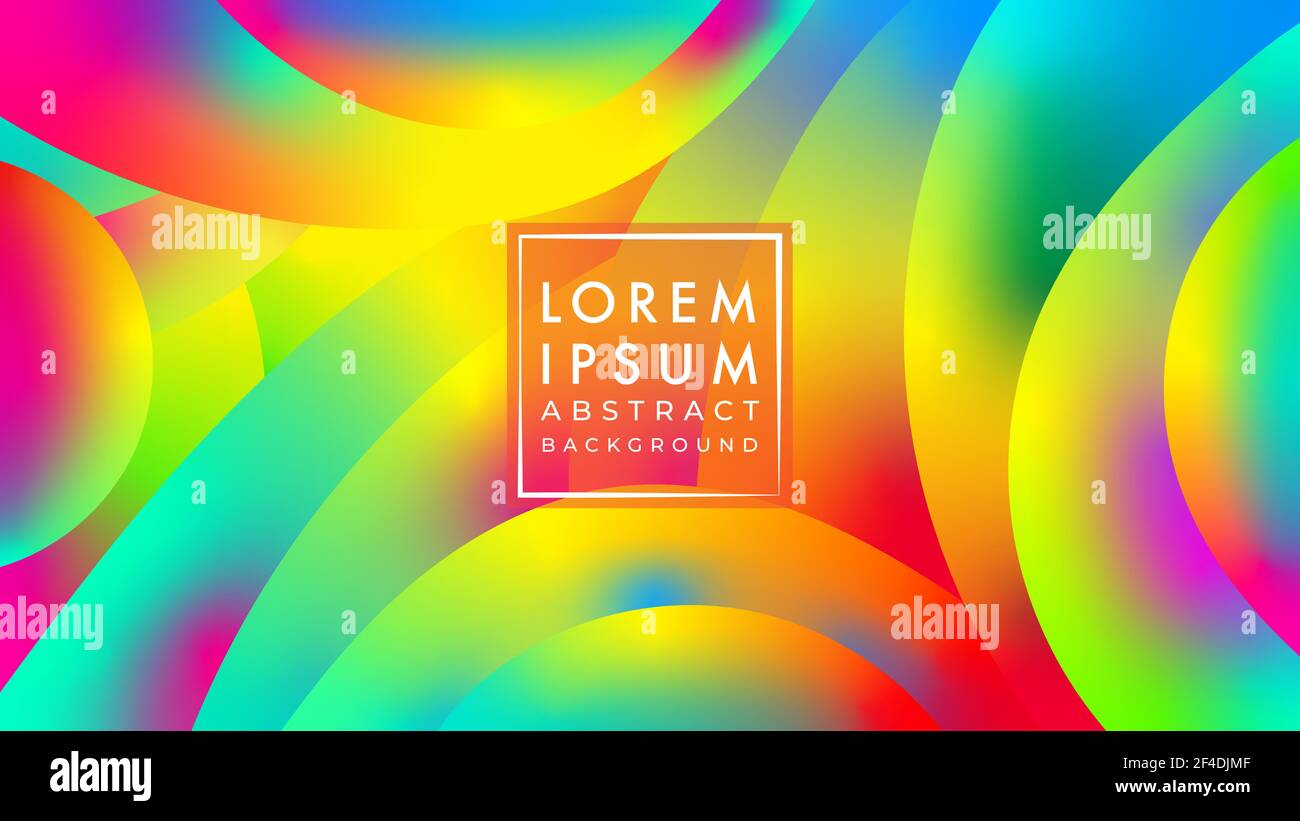 Futuristic rainbow bubbles layer vector illustration. Vivid gradient mesh liquid. Colorful abstract background design template. Stock Vector
