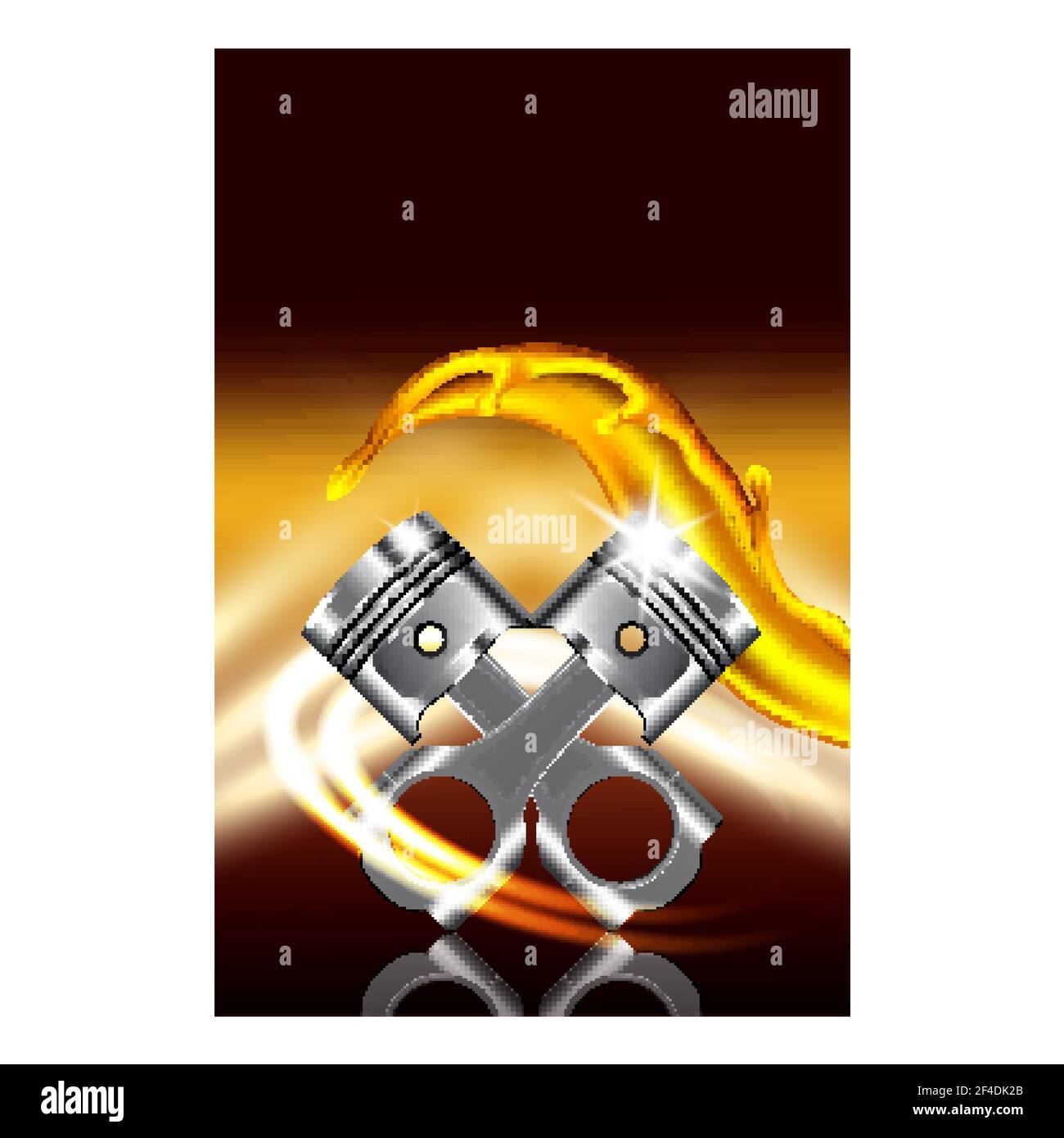 Car Engine Repair Service Advertise Poster Vector Stock Vector