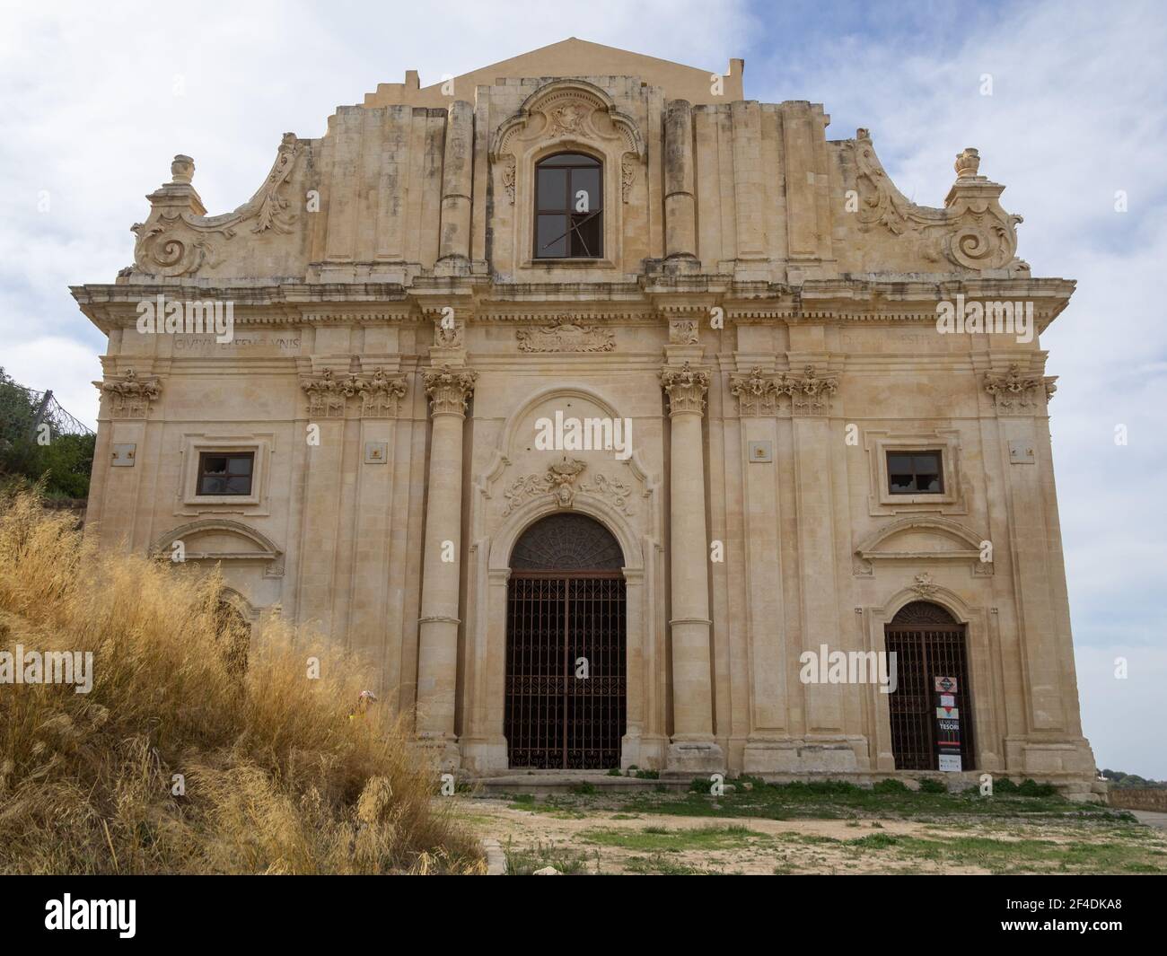 The facade of the abandoned church San Mateo, Scicli Stock Photo
