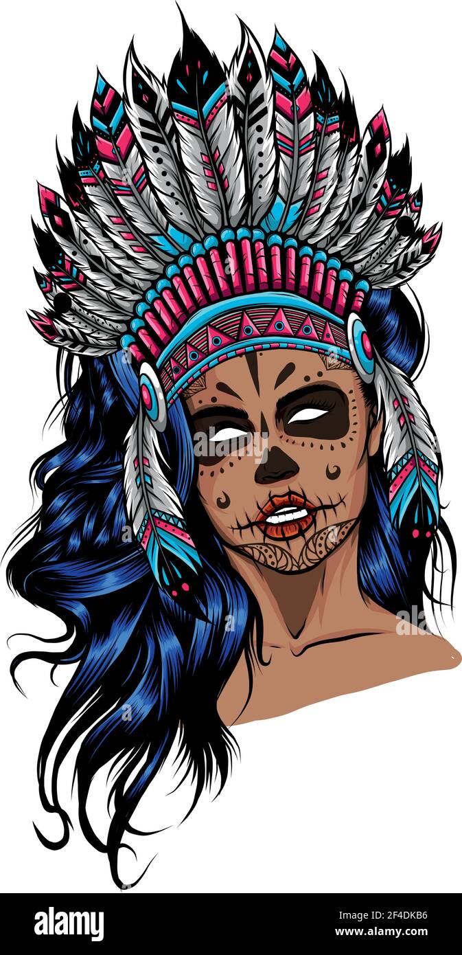 Native american tattoo, female, face hi-res stock photography and images -  Alamy