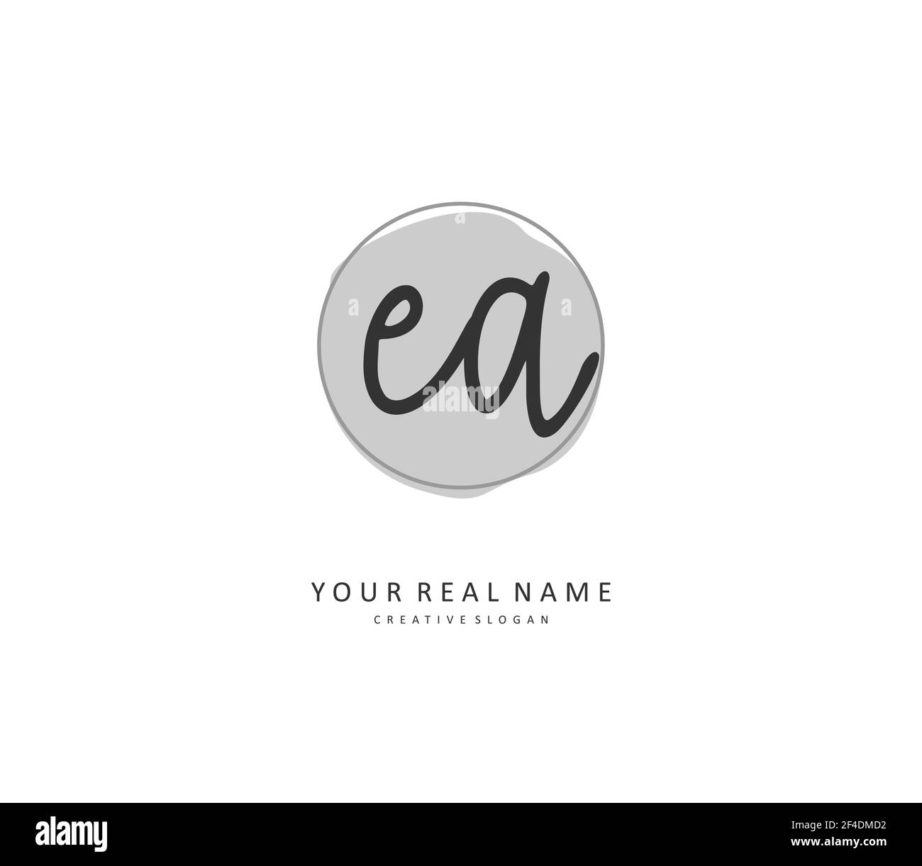 E A EA Initial letter handwriting and signature logo. A concept handwriting initial logo with template element. Stock Vector