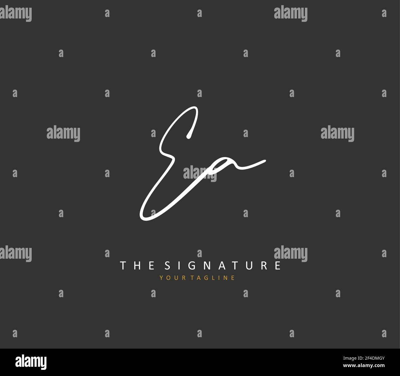 E A EA Initial letter handwriting and signature logo. A concept ...