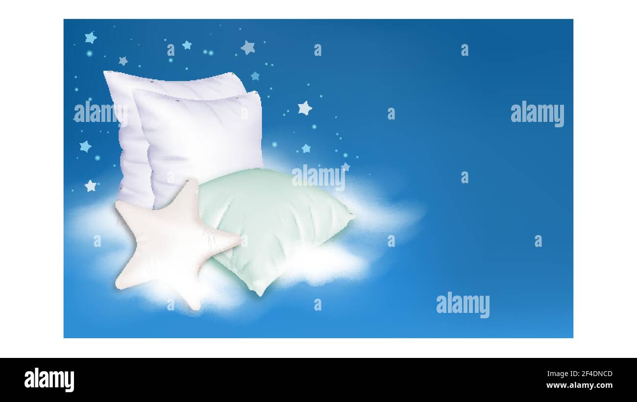 Orthopedic Pillows For Comfort Sleep Poster Vector Stock Vector