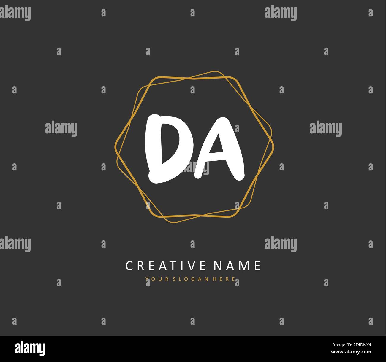 DA Initial letter handwriting and signature logo. A concept handwriting ...