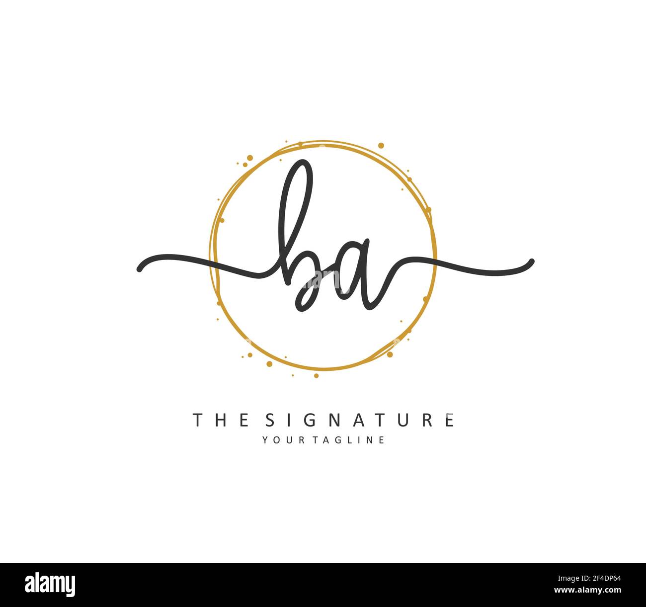 B A BA Initial letter handwriting and signature logo. A concept ...