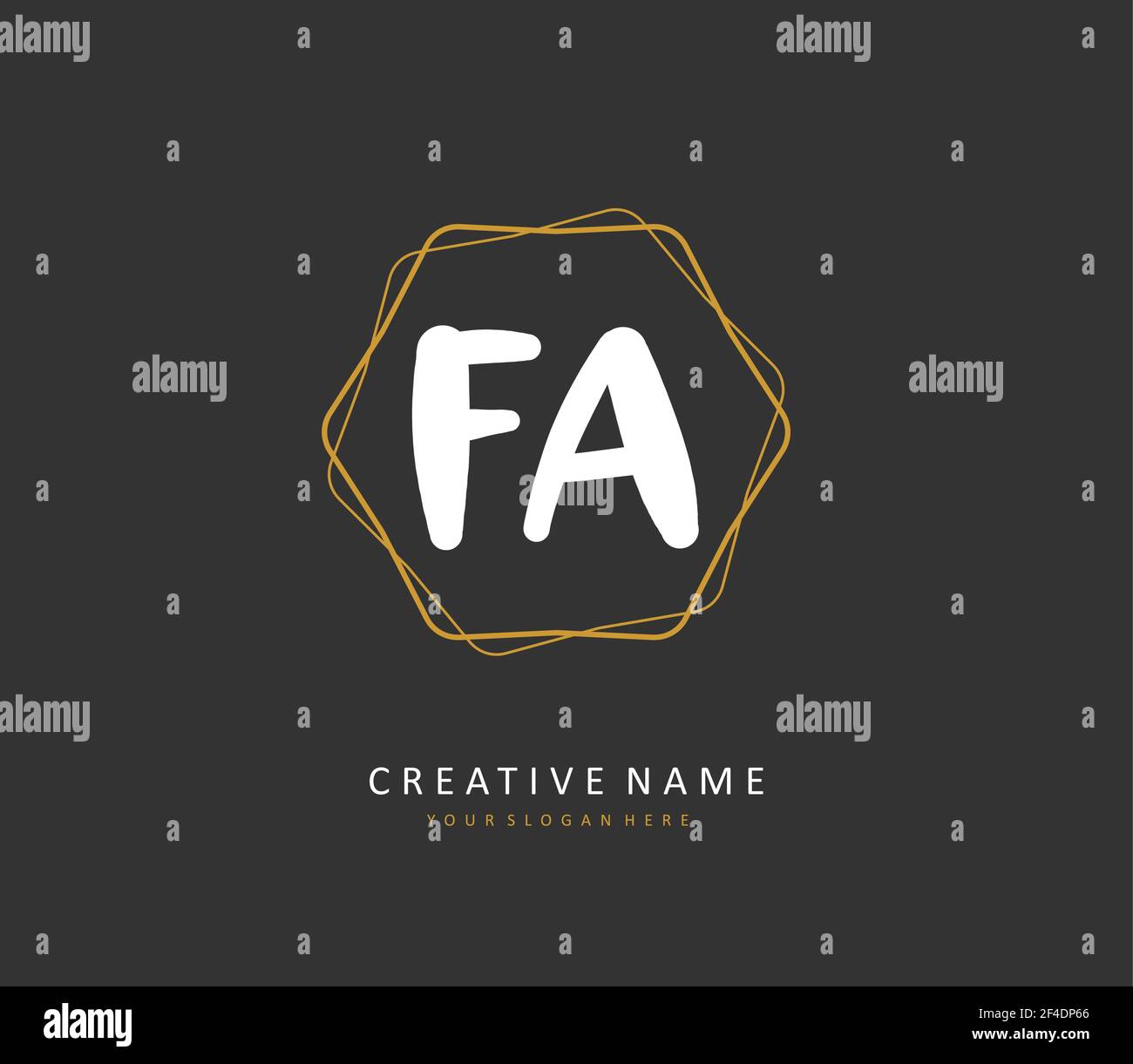 F A FA Initial letter handwriting and signature logo. A concept ...
