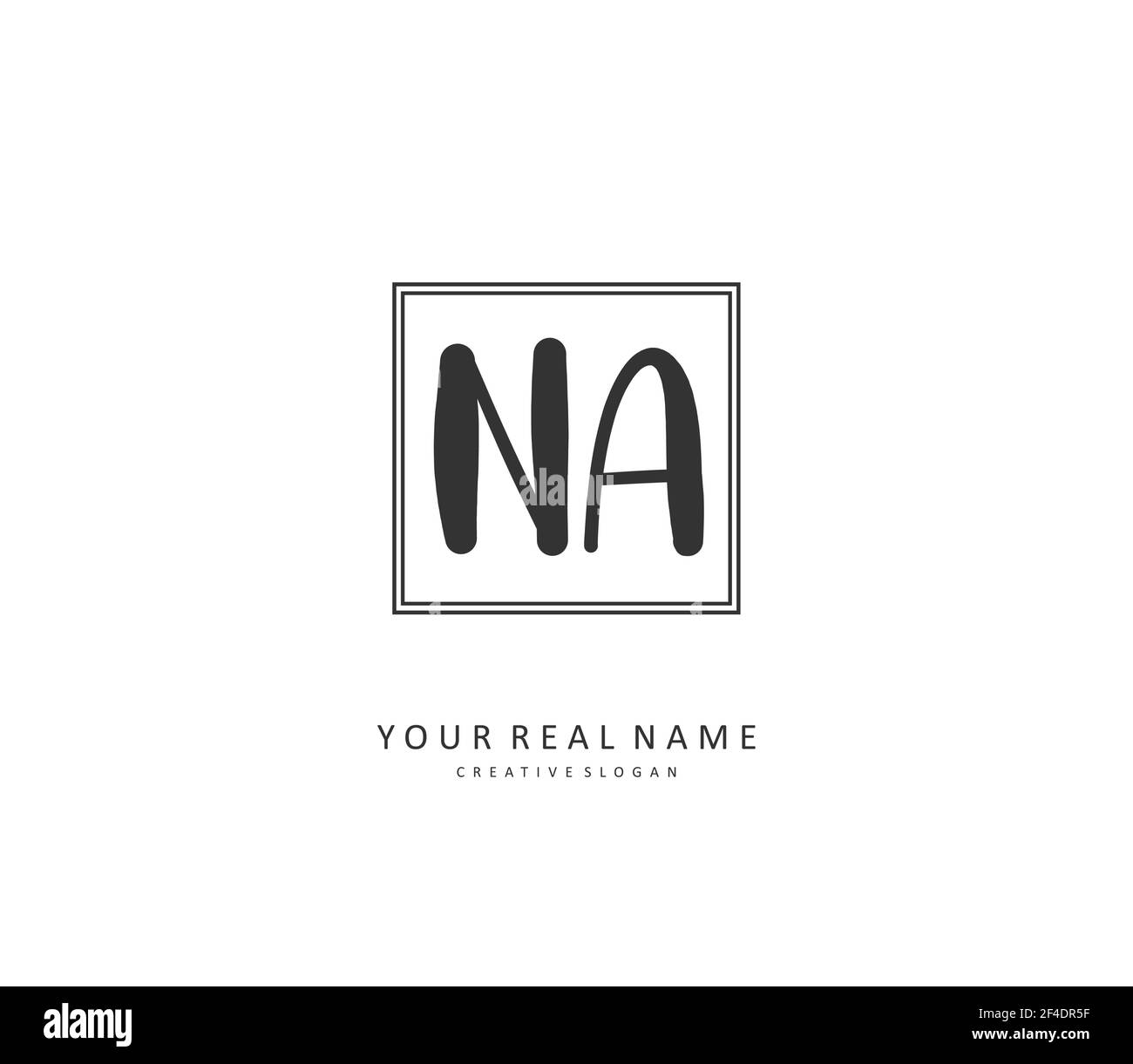 N A NA Initial letter handwriting and signature logo. A concept handwriting initial logo with template element. Stock Vector