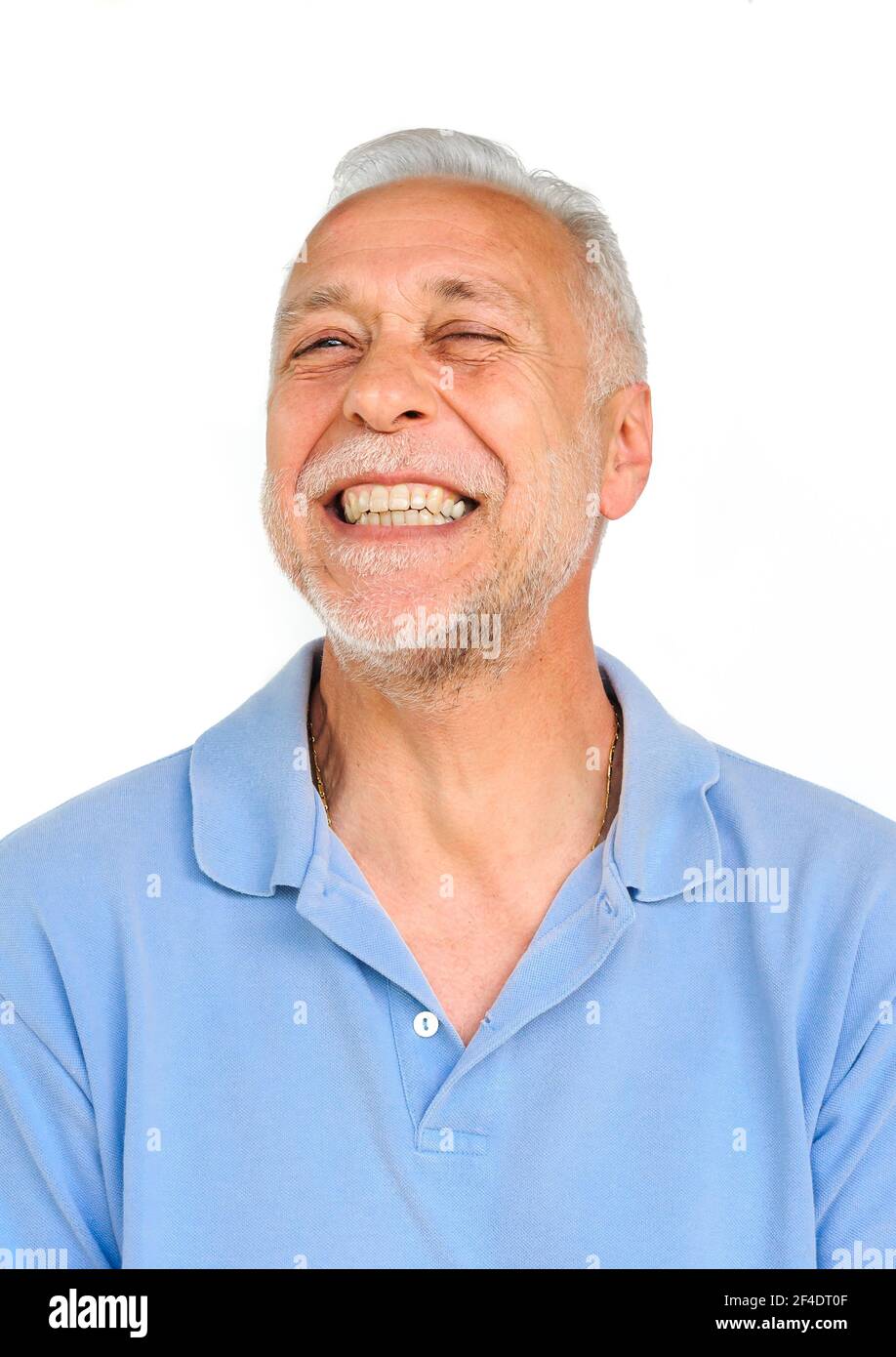 Portrait of a happy senior man over white background Stock Photo - Alamy