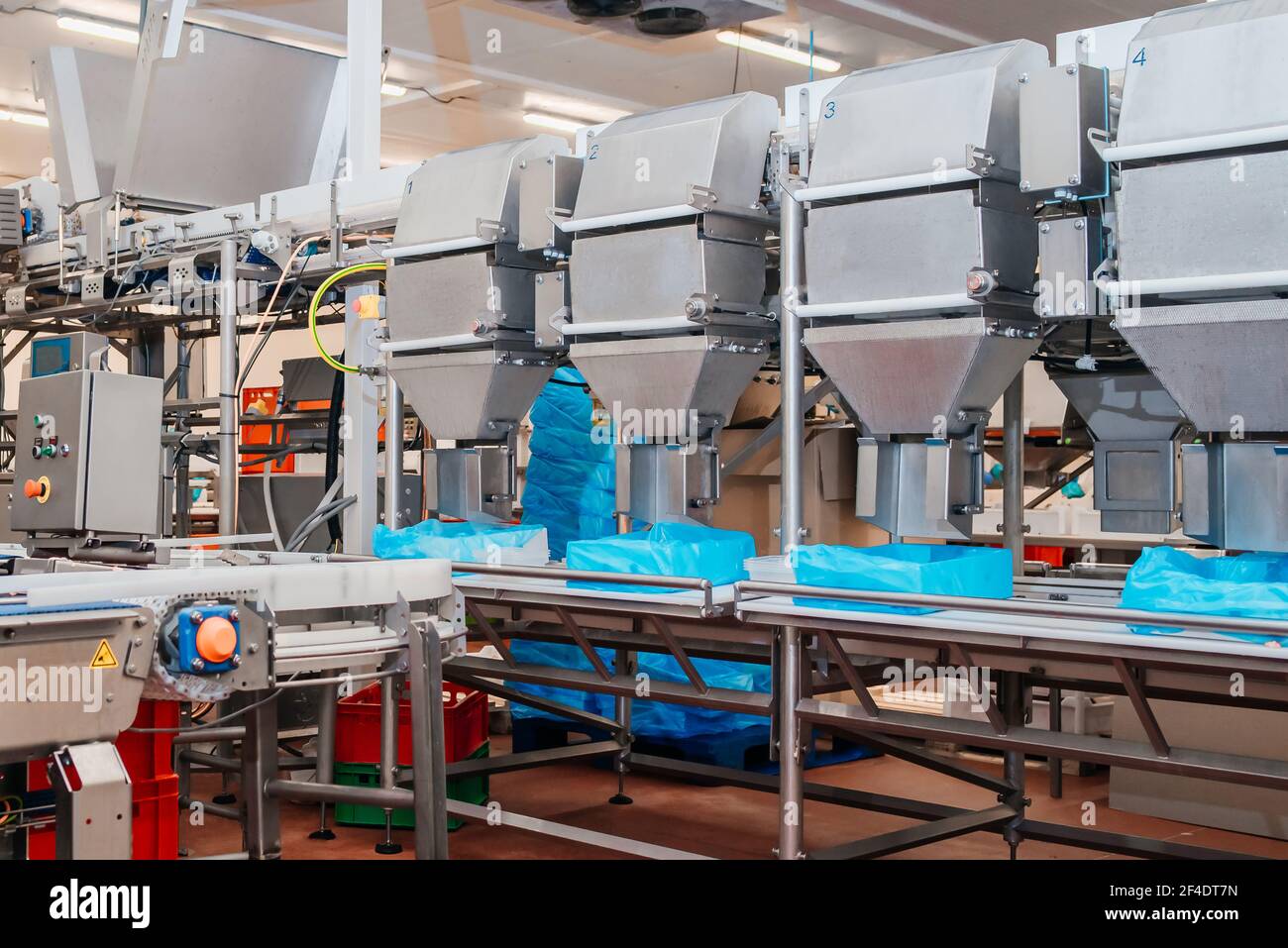 Meat processing plant. Production line of meat.Line for the production