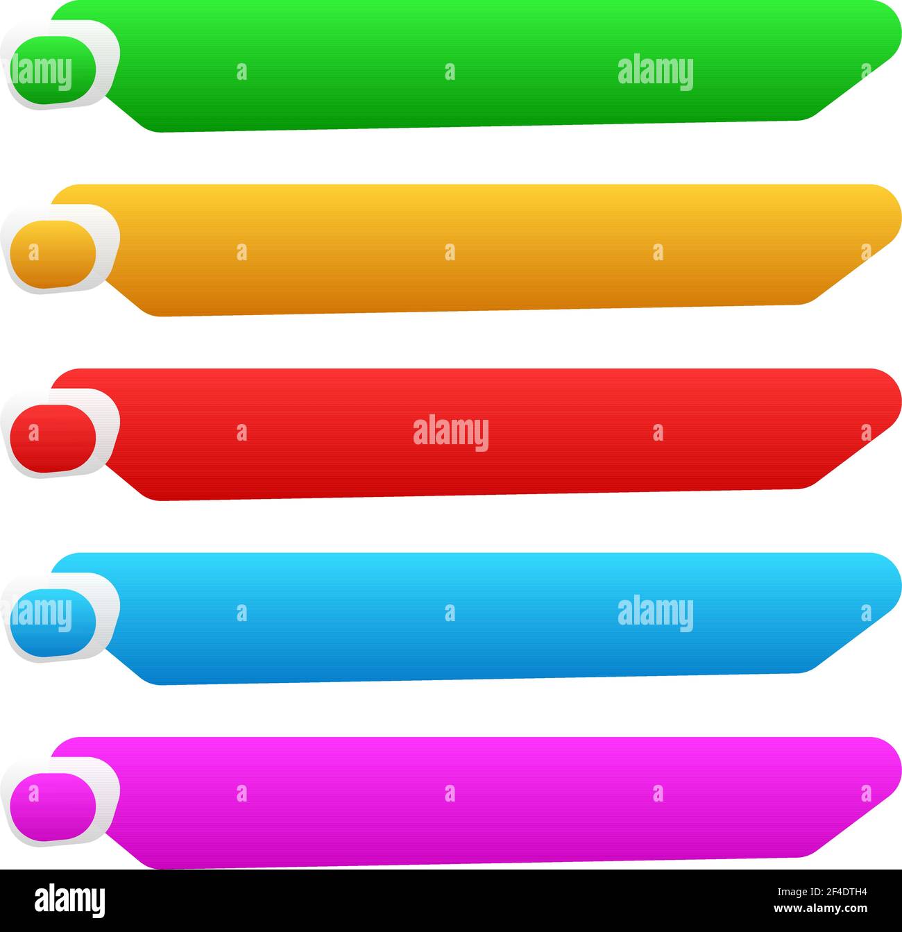Colorful banner, button, plaque shapes with blank, empty space for