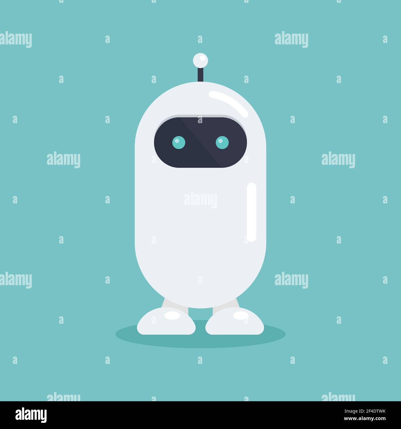 efter det indbildskhed Reklame Cute robot in flat style. Vector illustration. Graphic design Stock Vector  Image & Art - Alamy