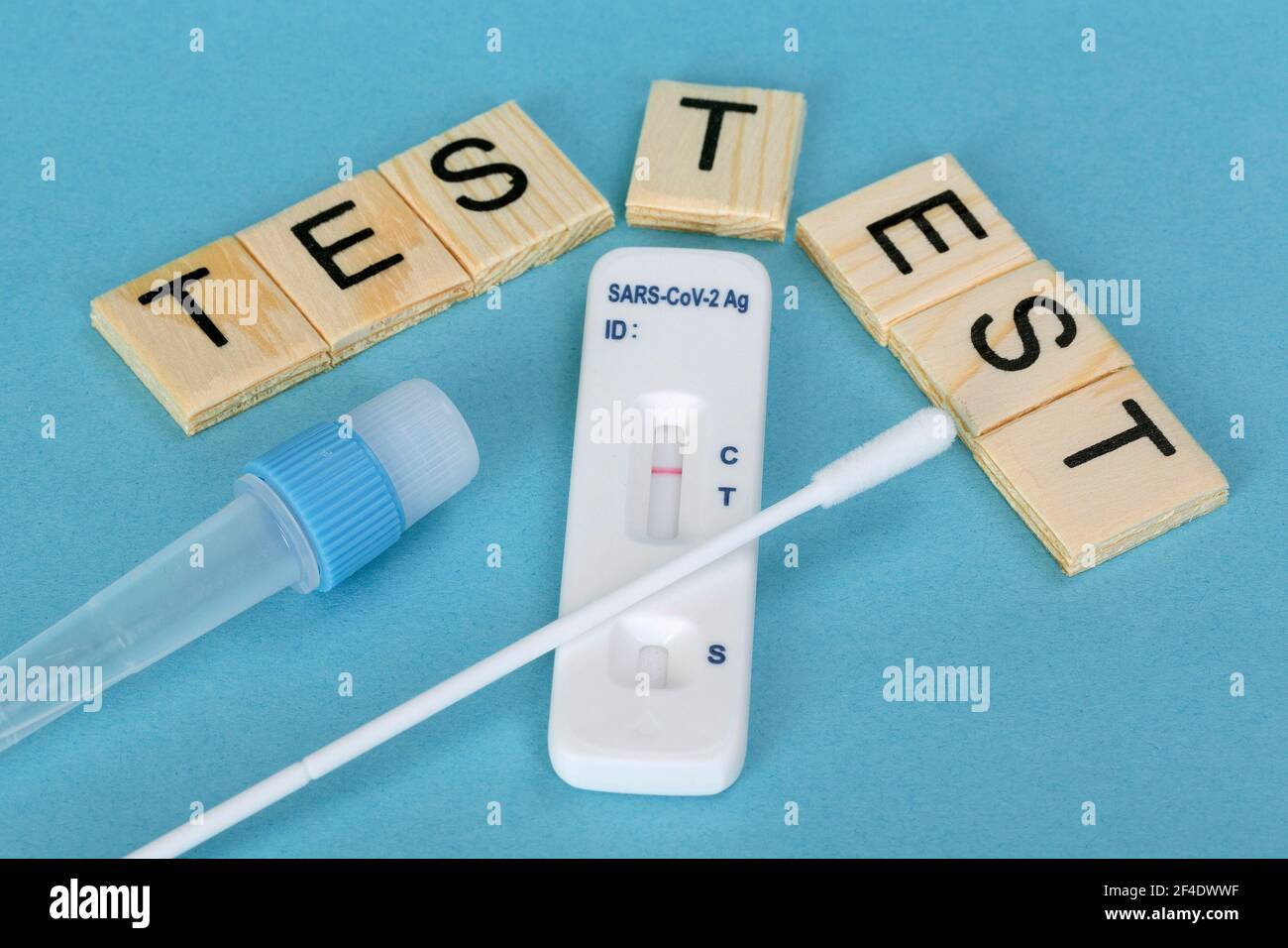 Covid-19 Antigen Rapid Test, Self-test Stock Photo