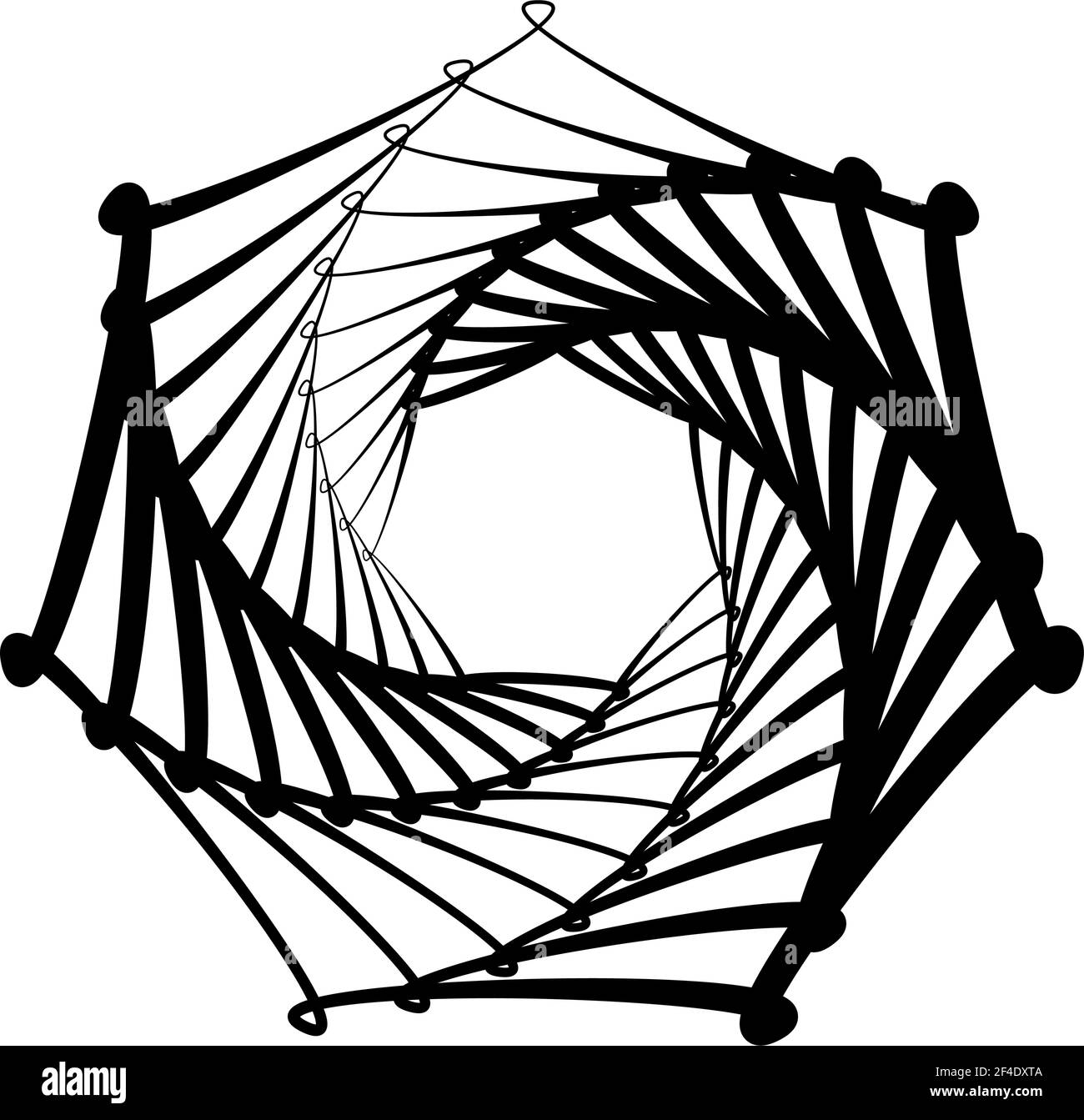 Wrangling Shape Abstract geometric shape, design element with inward rotation. Swirl ...