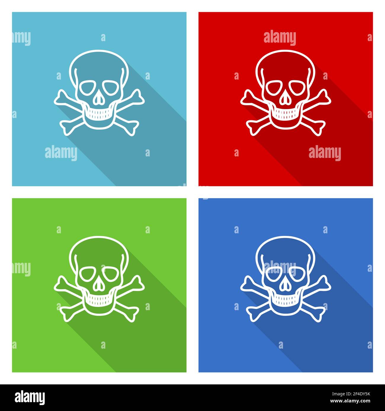Skull icon set, flat design vector illustration in eps 10 for webdesign ...