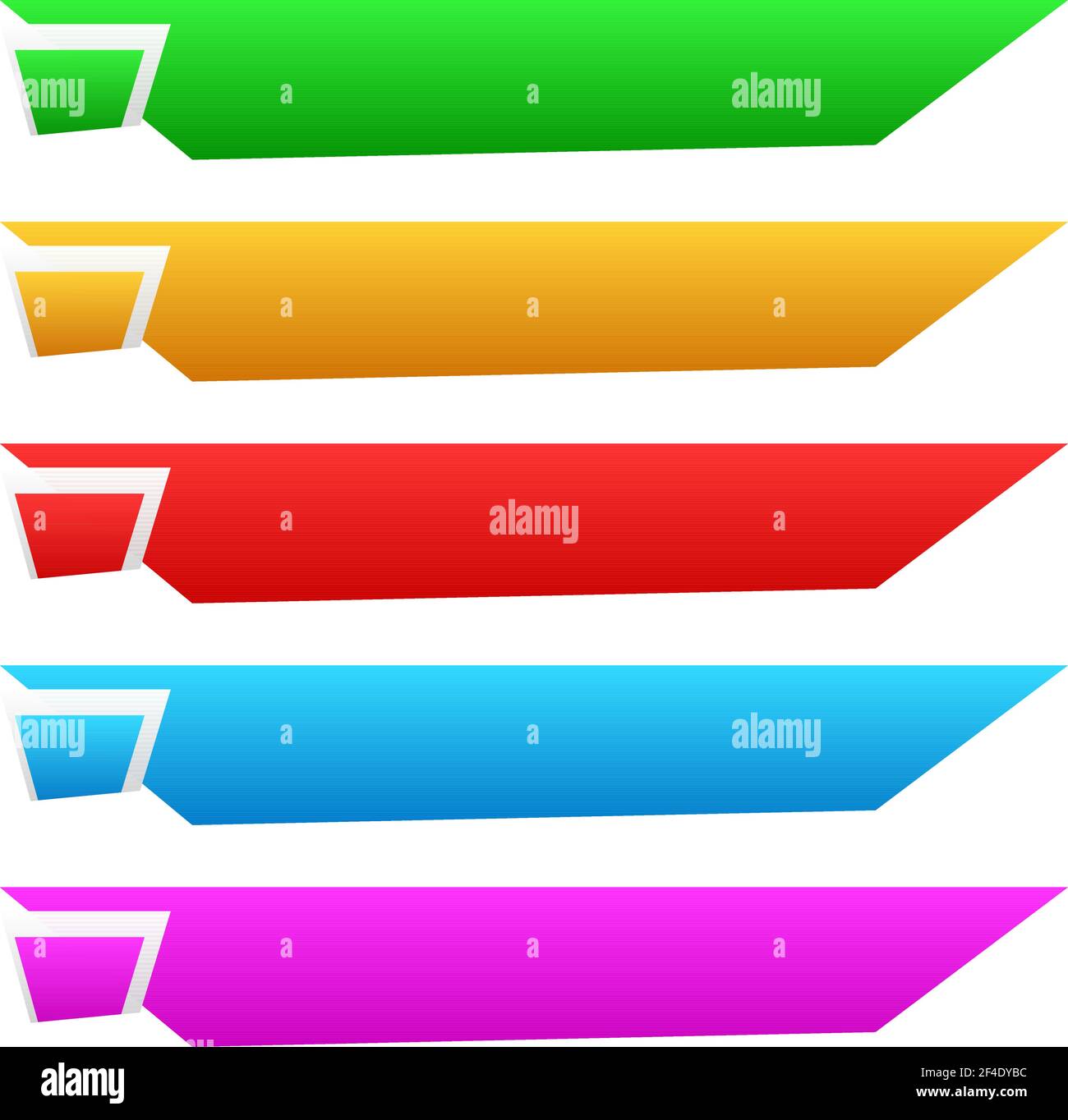 Colorful banner, button, plaque shapes with blank, empty space for