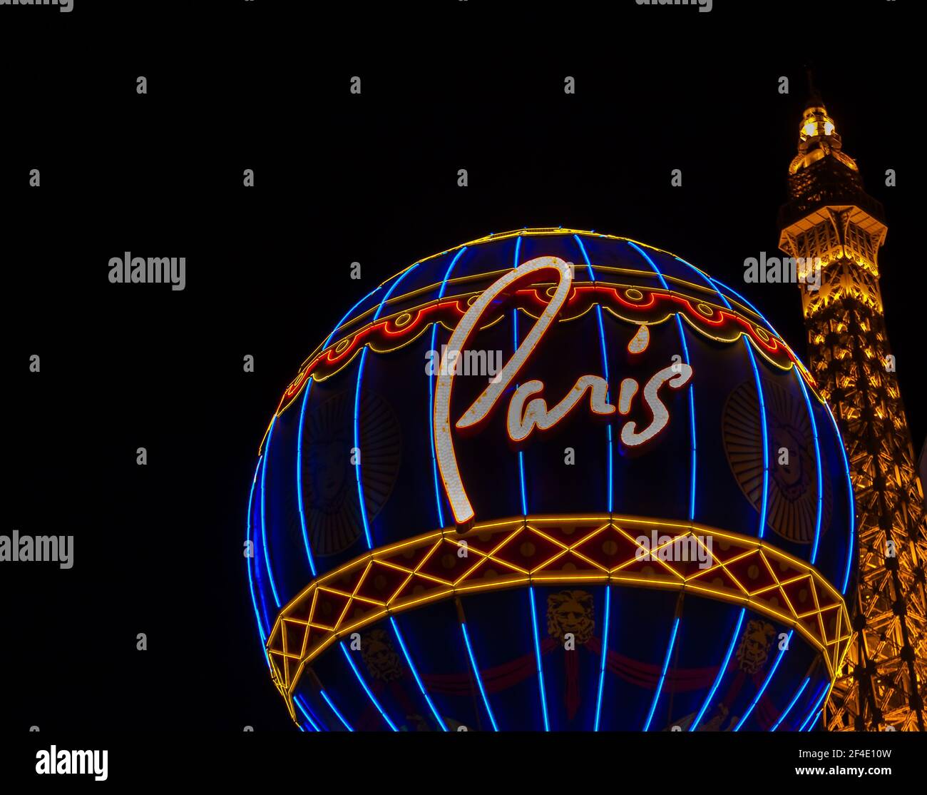 The Light of The Paris Casino, Las Vegas, Nevada, USA Stock Photo