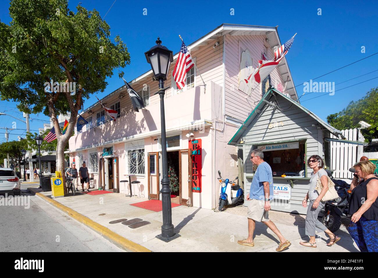 The Bourbon Bar on Duval St in Key West Florida USA Stock Photo