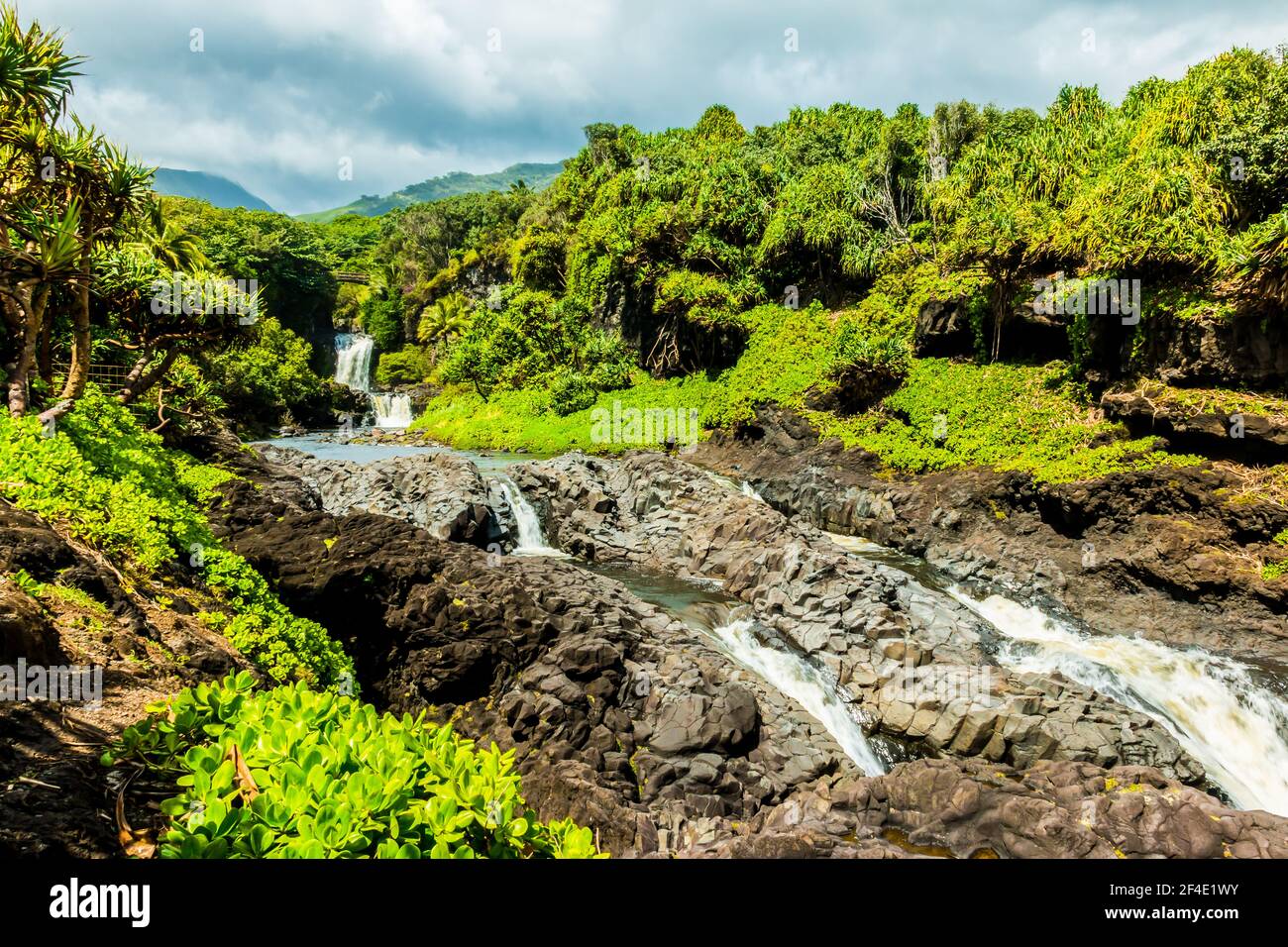 The Pools of Oheo Gulch, Kipahulu District, Haleakala National Park, Maui, Hawaii, USA Stock Photo