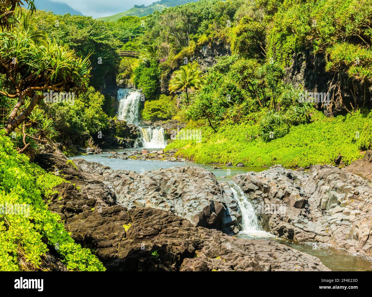 The Pools of Oheo Gulch, Kipahulu District, Haleakala National Park, Maui, Hawaii, USA Stock Photo