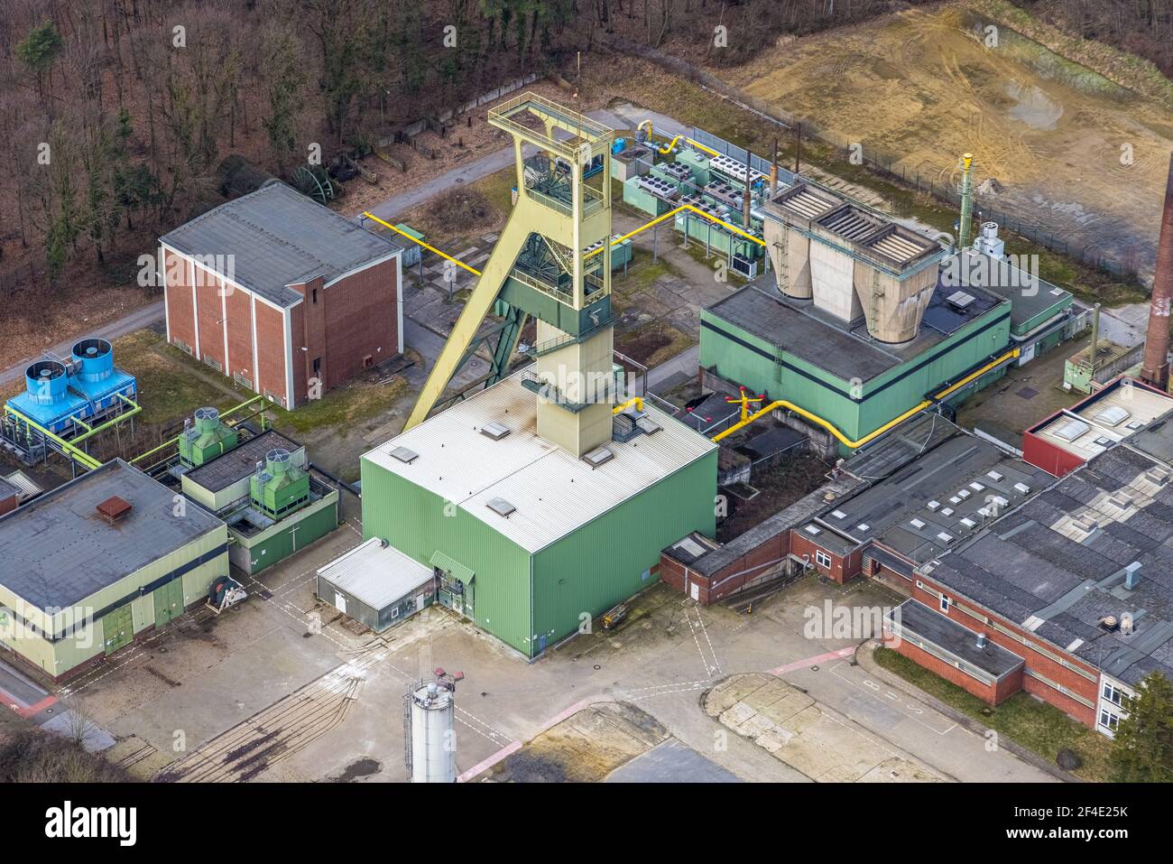 Aerial view, former Prosper IV shaft 9 mine, Bottrop-Kirchhellen, Ruhr area, North Rhine-Westphalia, Germany, mine, DE, Europe, Fernewaldstraße, windi Stock Photo