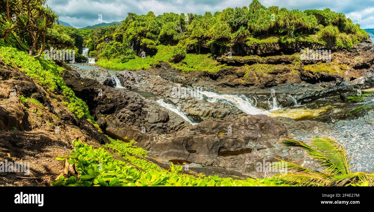 The Pools of Oheo Gulch, Kipahulu District, Haleakala National Park, Maui, Hawaii, USA Stock Photo