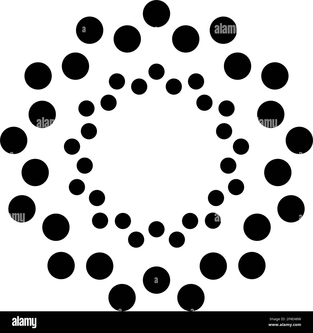 Simple graphic made of dots, circles. Basic dotted circular ...