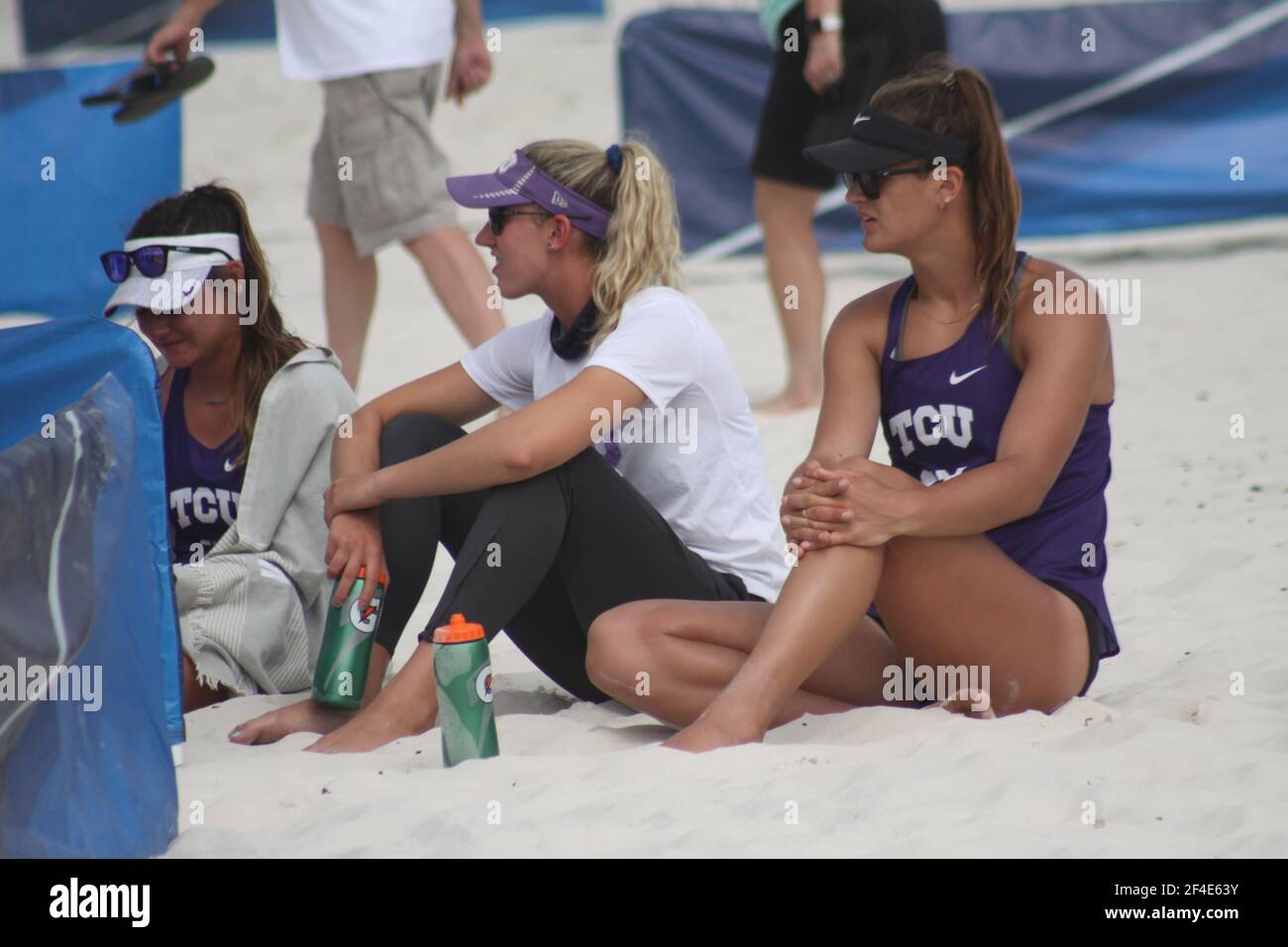 Women's NCAA Beach Volleyball in Gulf Shores, Alabama, USA Stock Photo