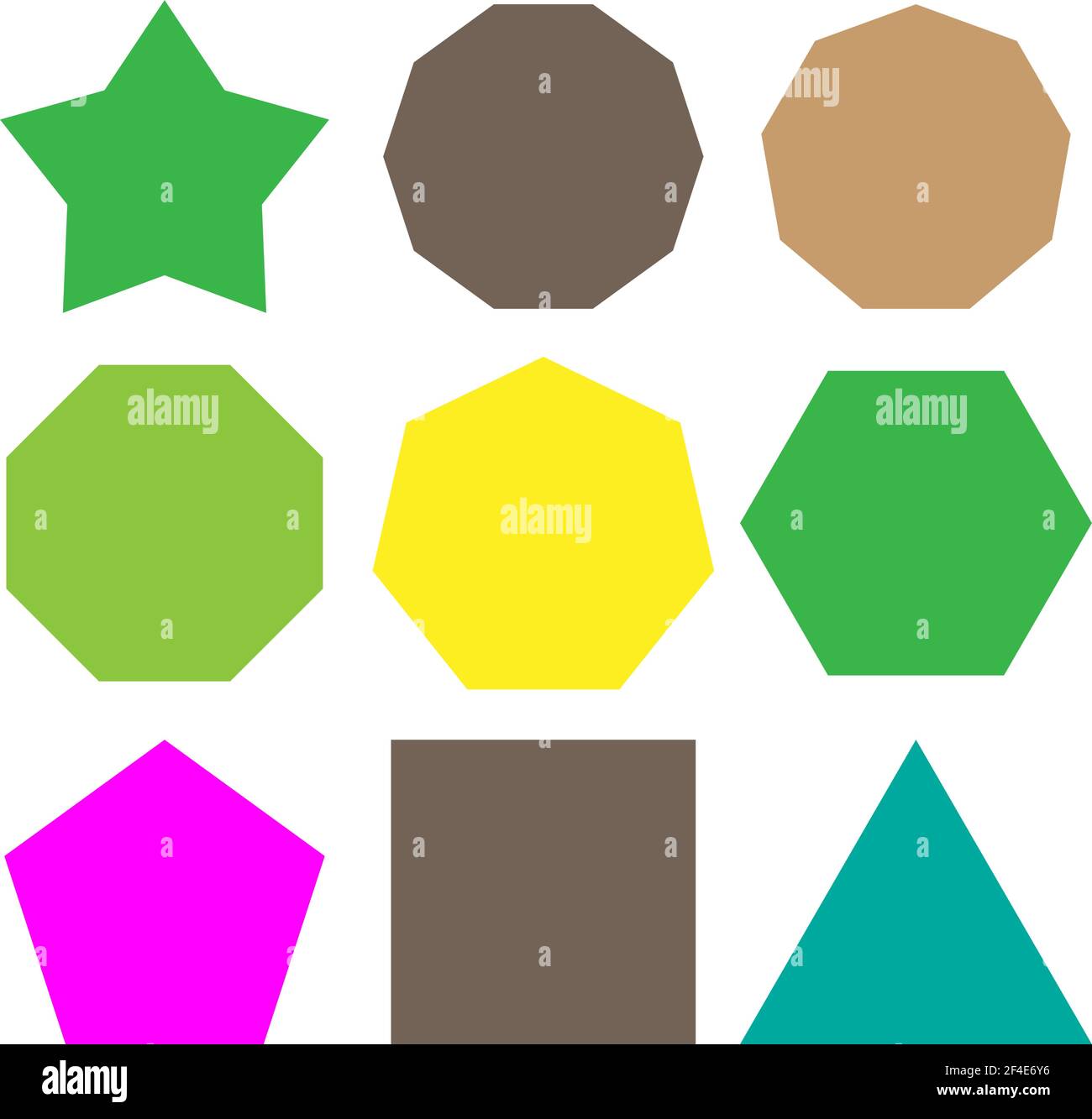 Nonagon, 2D Shape and Space, Maths