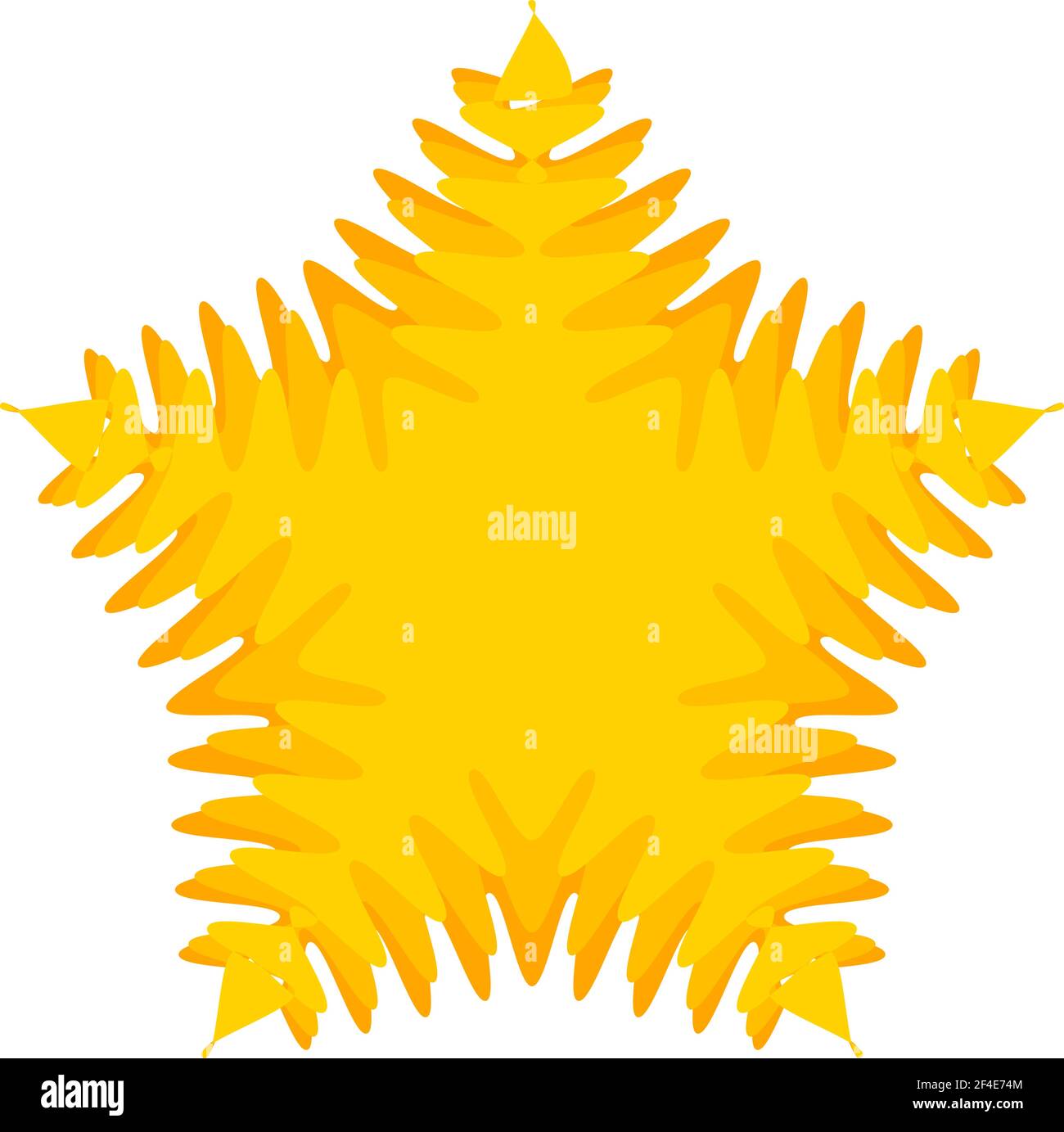 Abstract yellow design element. Radial motif, mandala, lotus shape ...